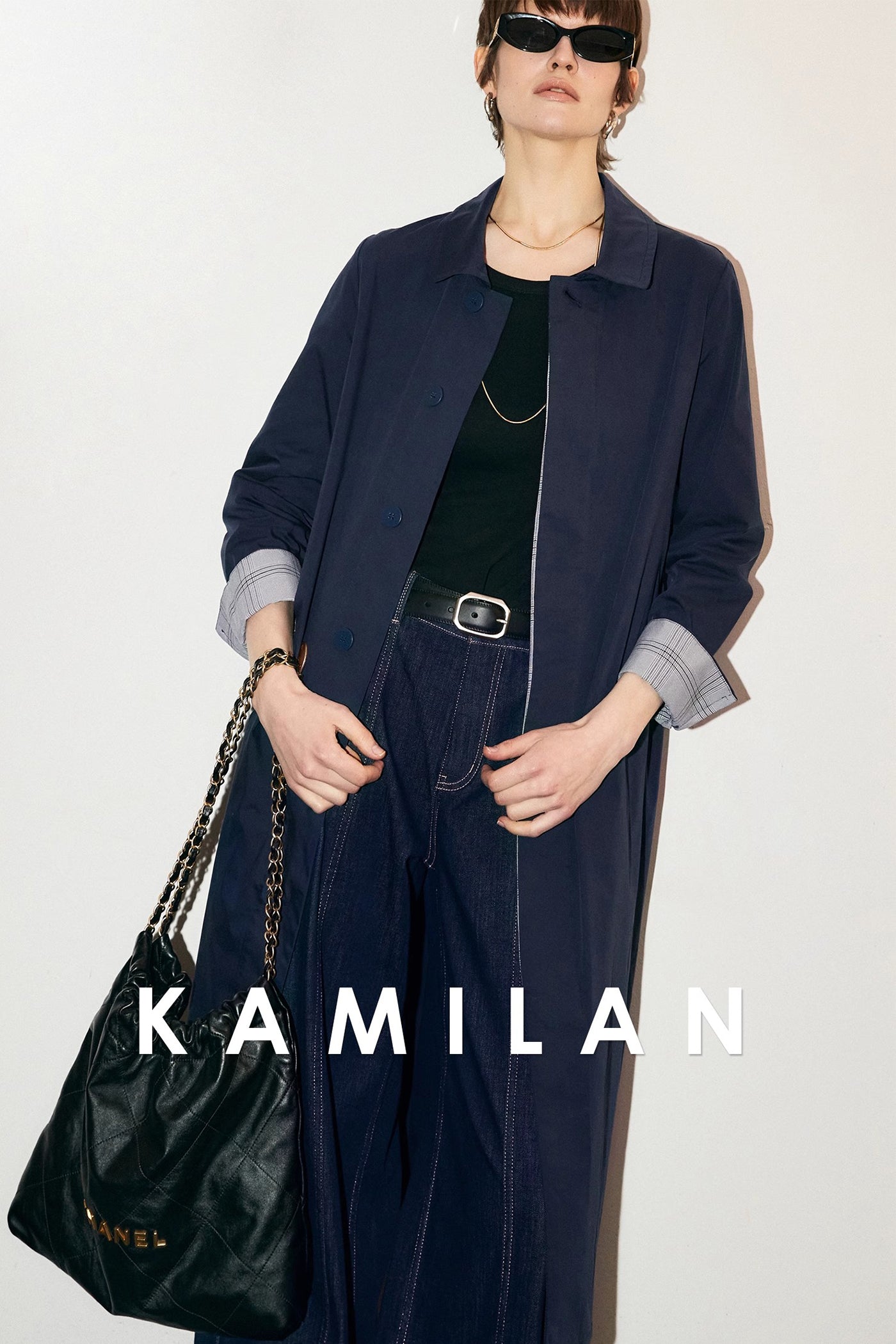 KAMILAN Cotton Button-Down Long Coat