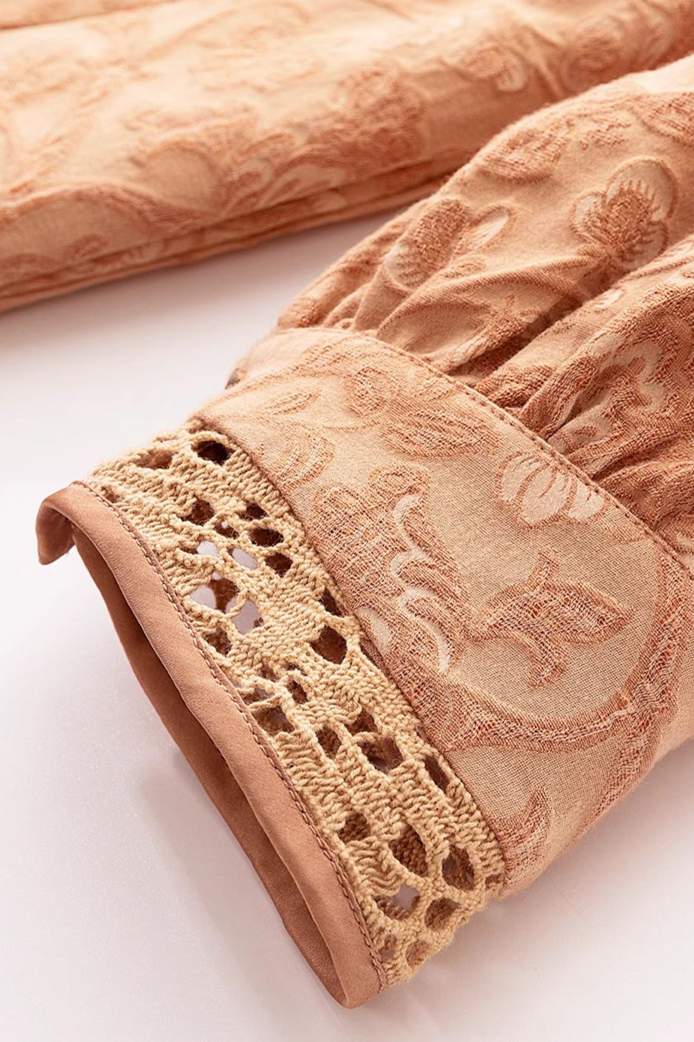 Kamilan Embroidered Jacquard Long-Sleeve Dress