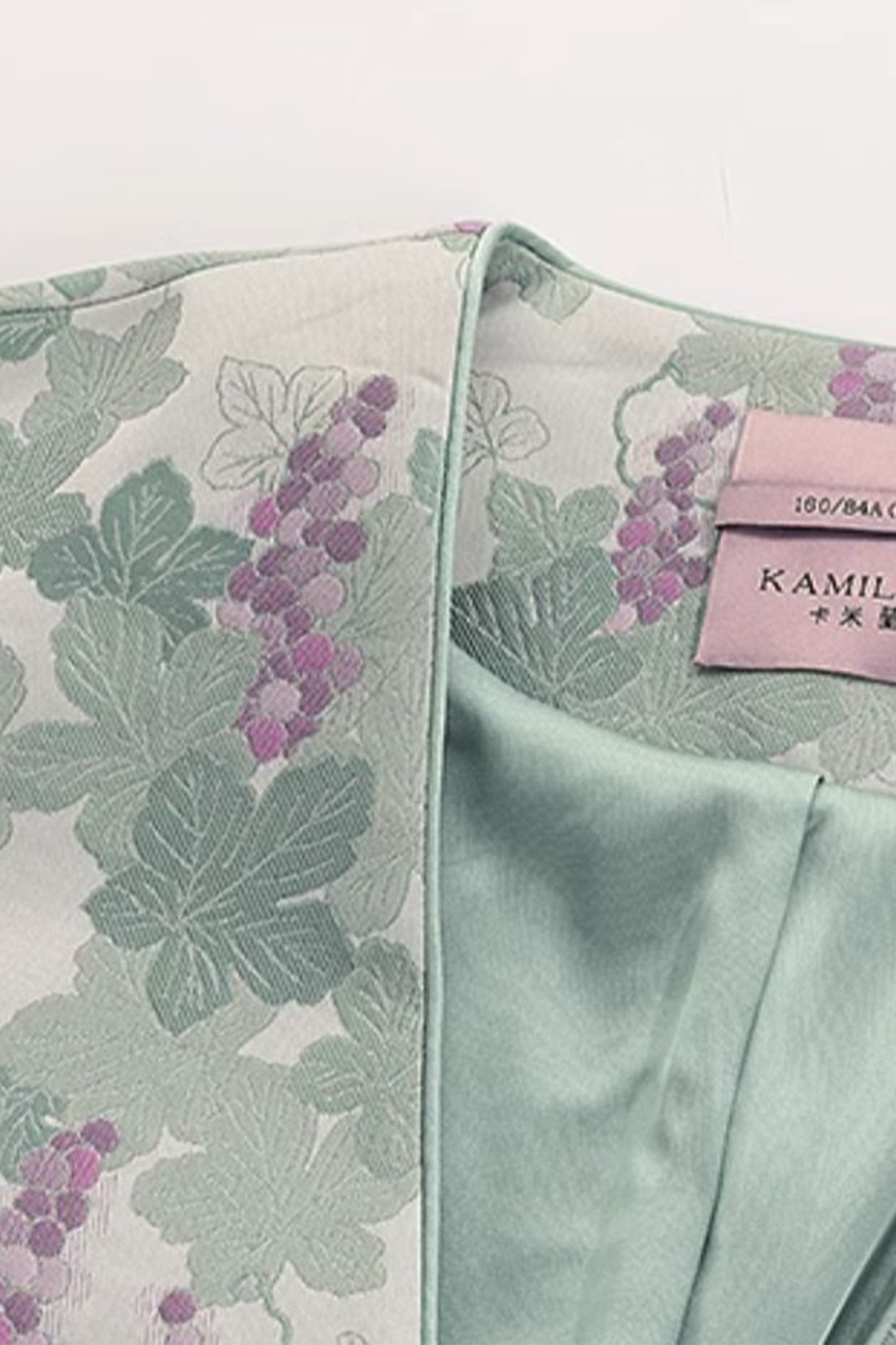 KAMILAN Floral Jacquard Jacket with Adjustable Drawstring Wais