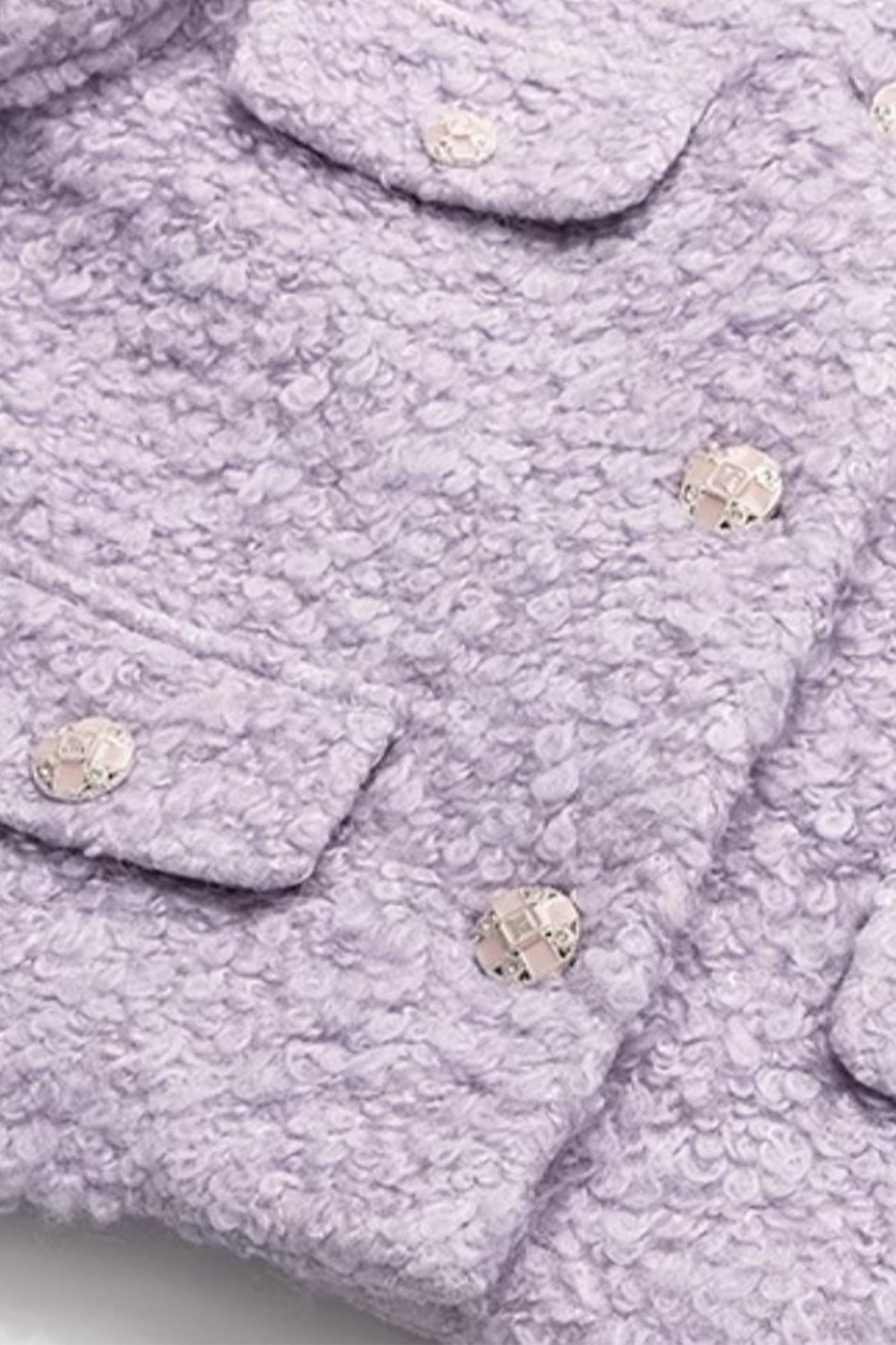 KAMILAN Lilac Wool-Blend Textured Short Jacket