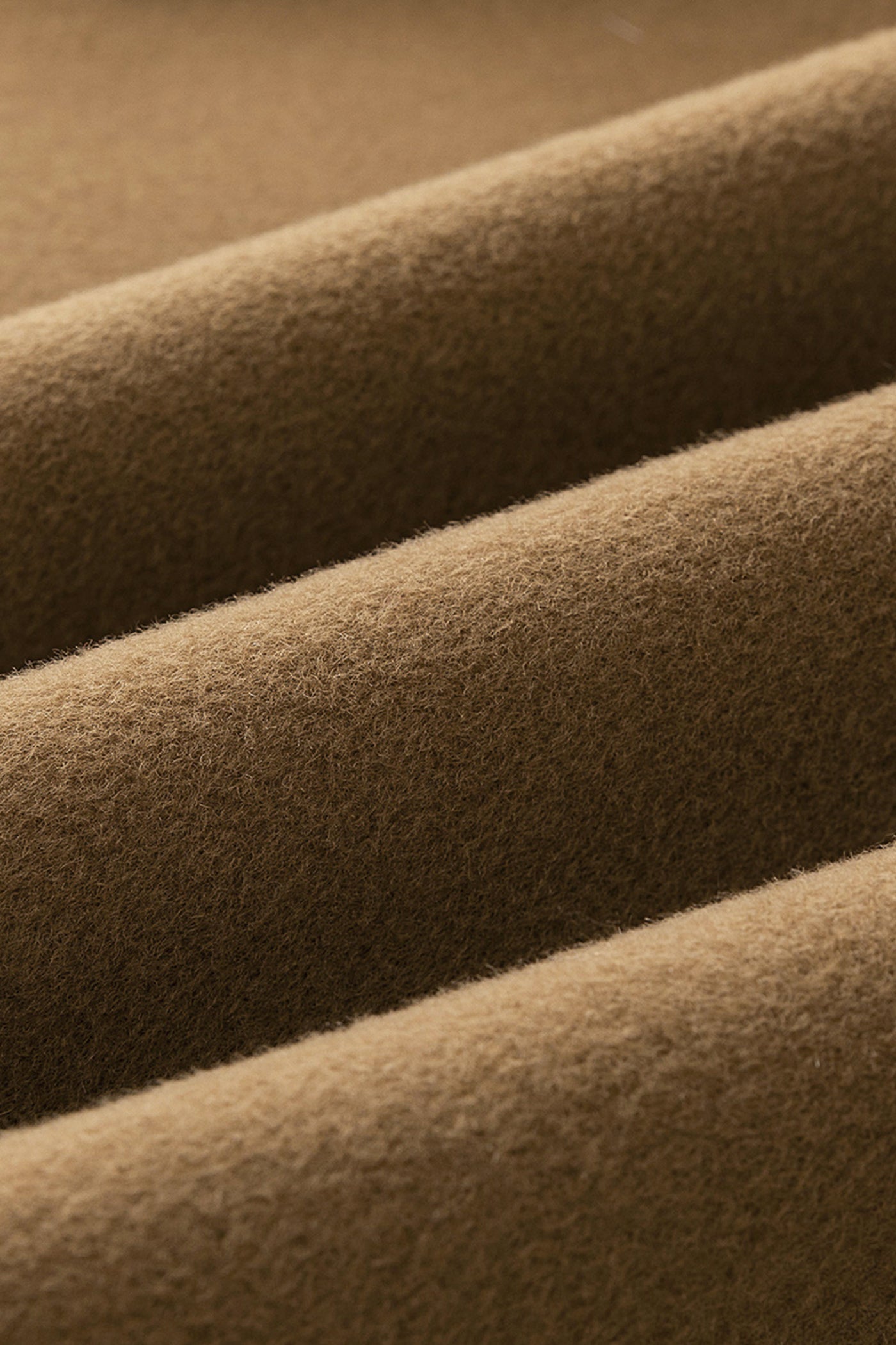 KAMILAN Pure Wool  Coat in Camel with Grosgrain Waist Detailing