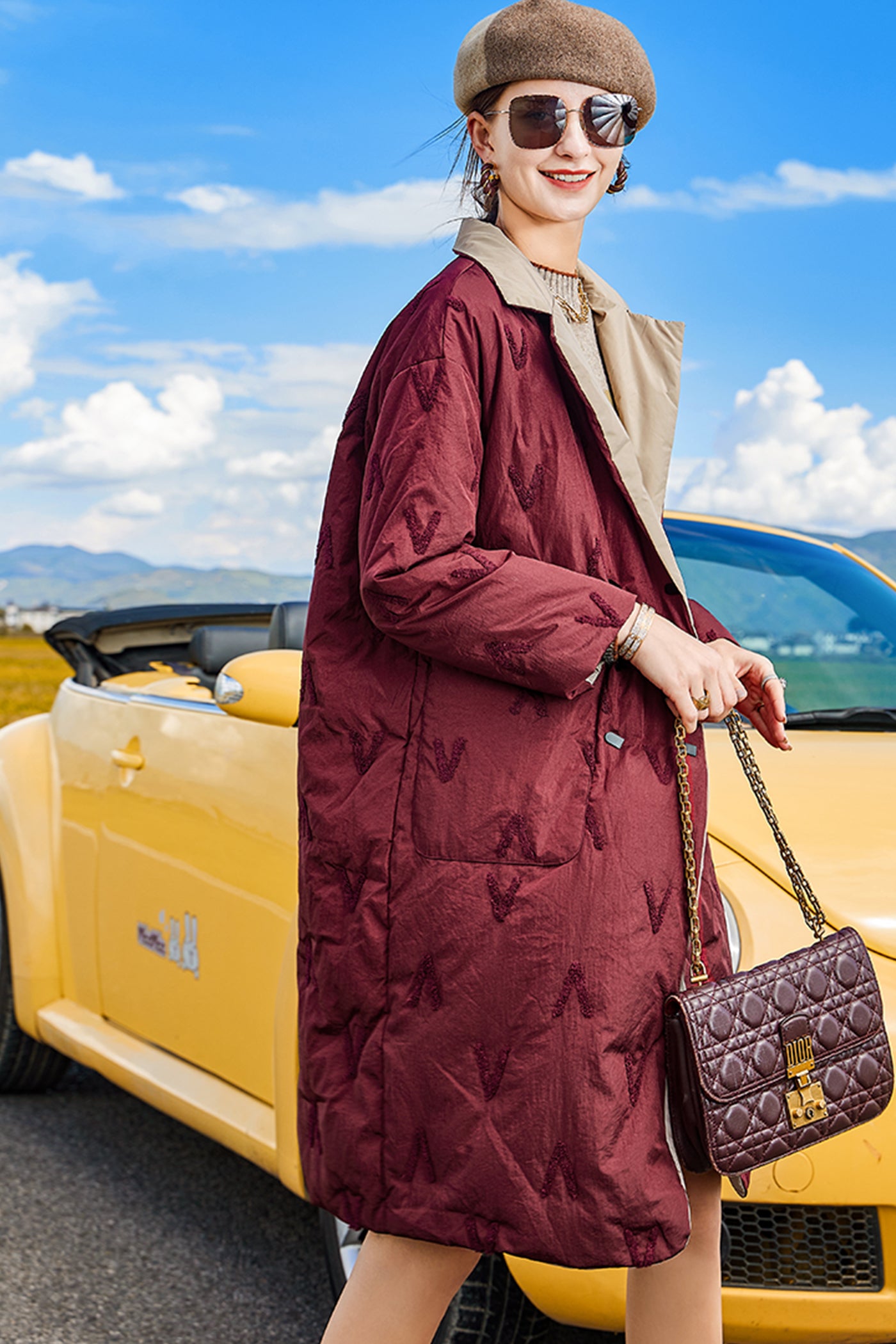 KAMILAN Reversible Long Down Coat