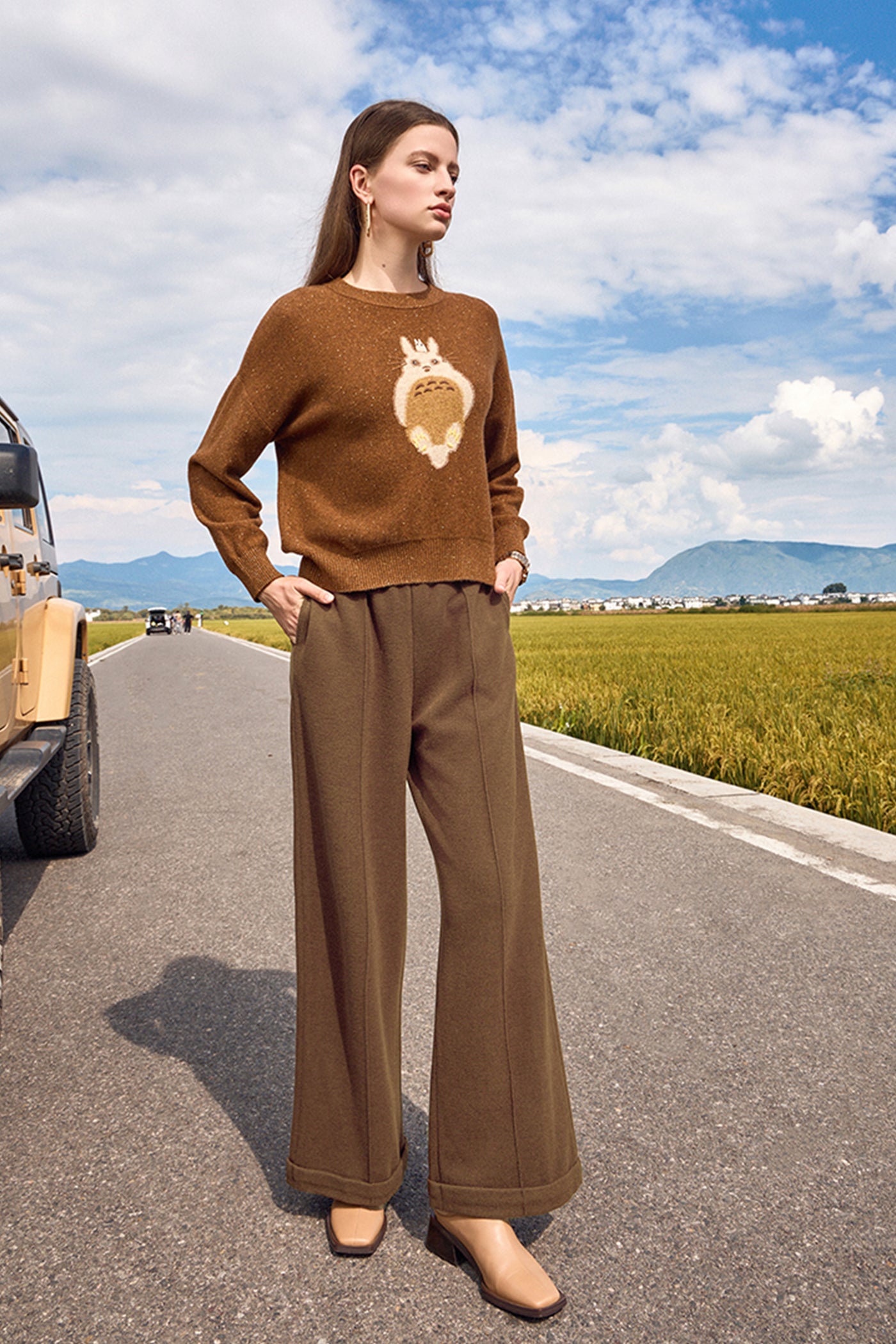 Kamilan Woolen Wide-Leg Trousers
