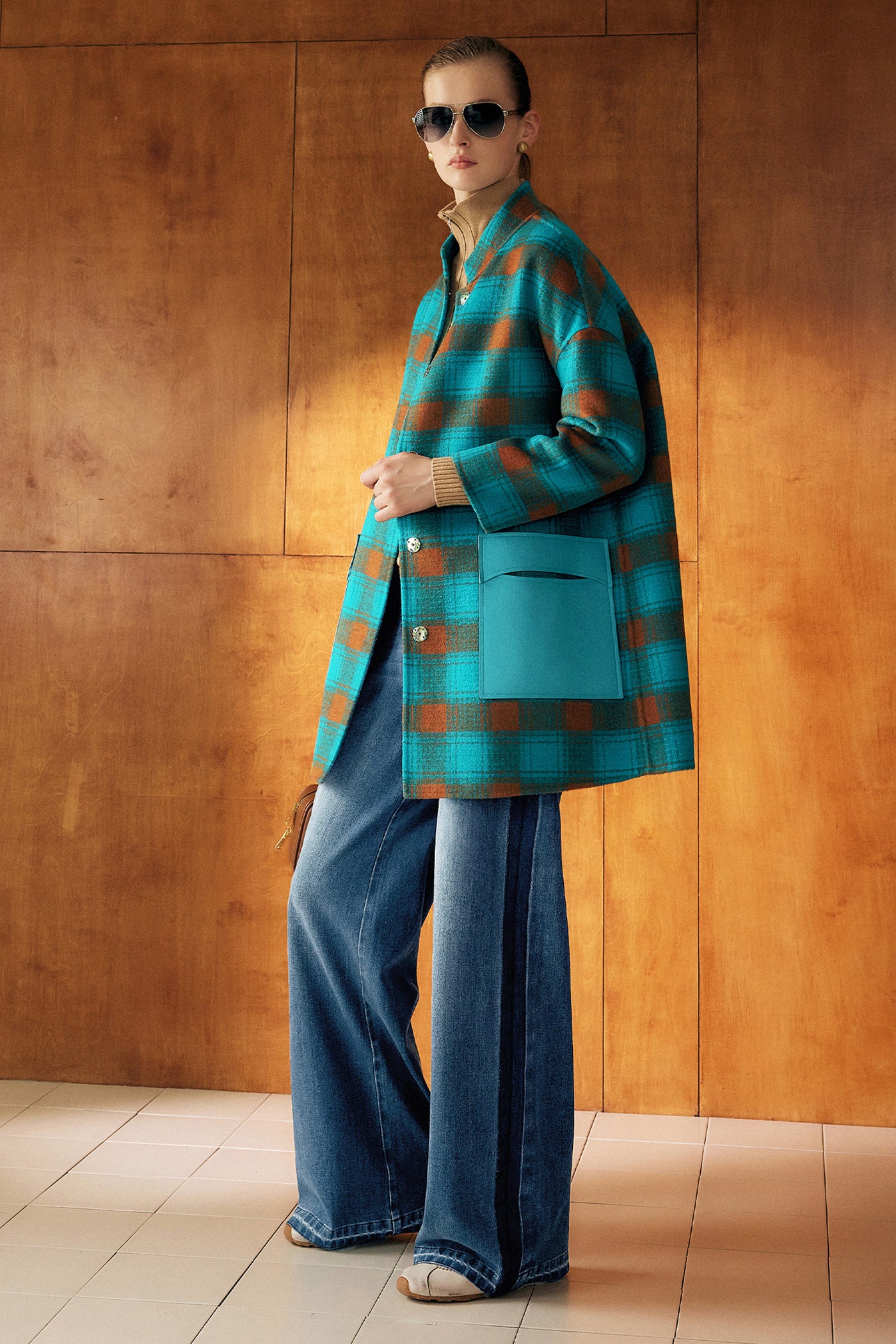 Kamilan Houndstooth Wool Coat