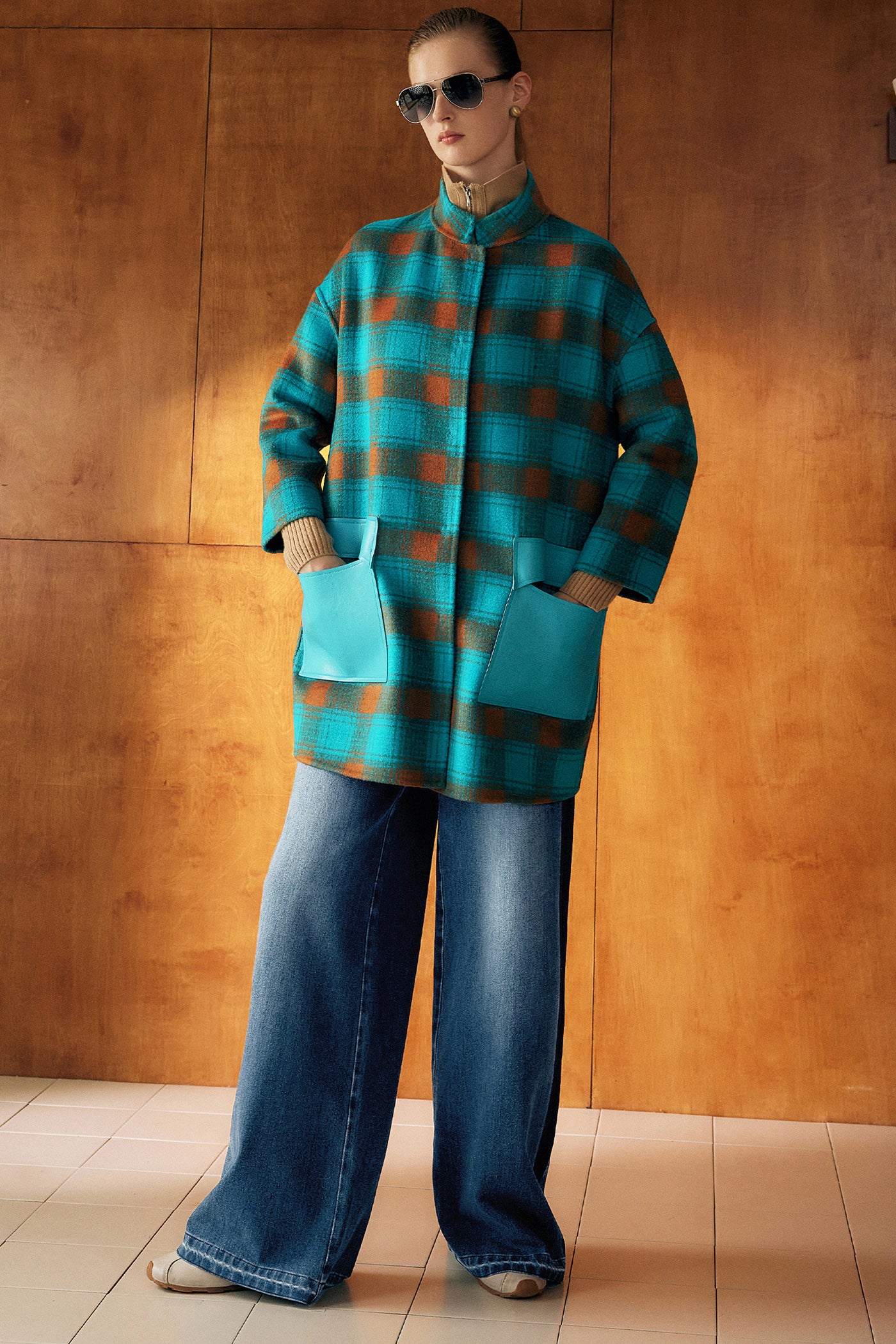 Kamilan Houndstooth Wool Coat