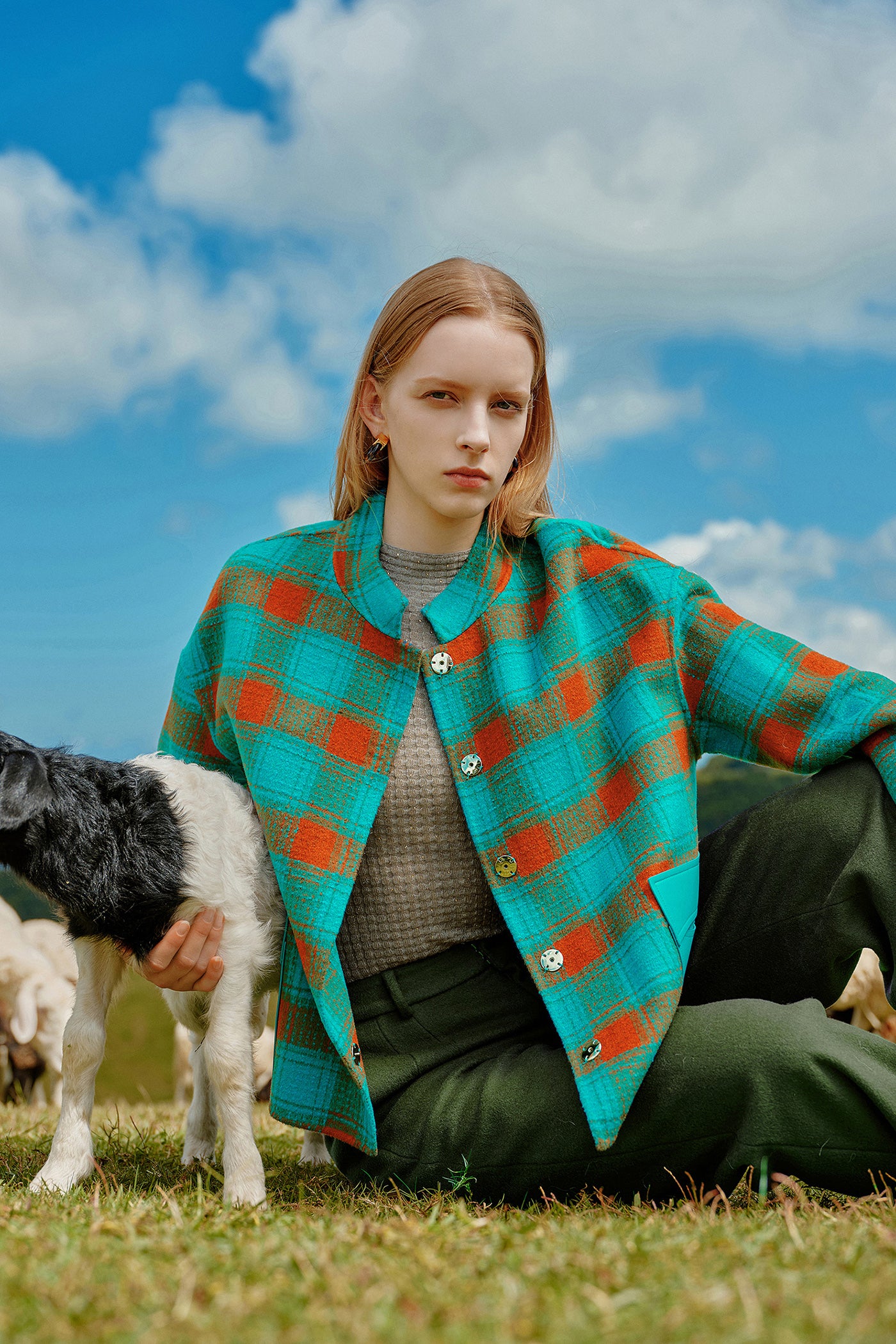 Kamilan Houndstooth Wool Coat
