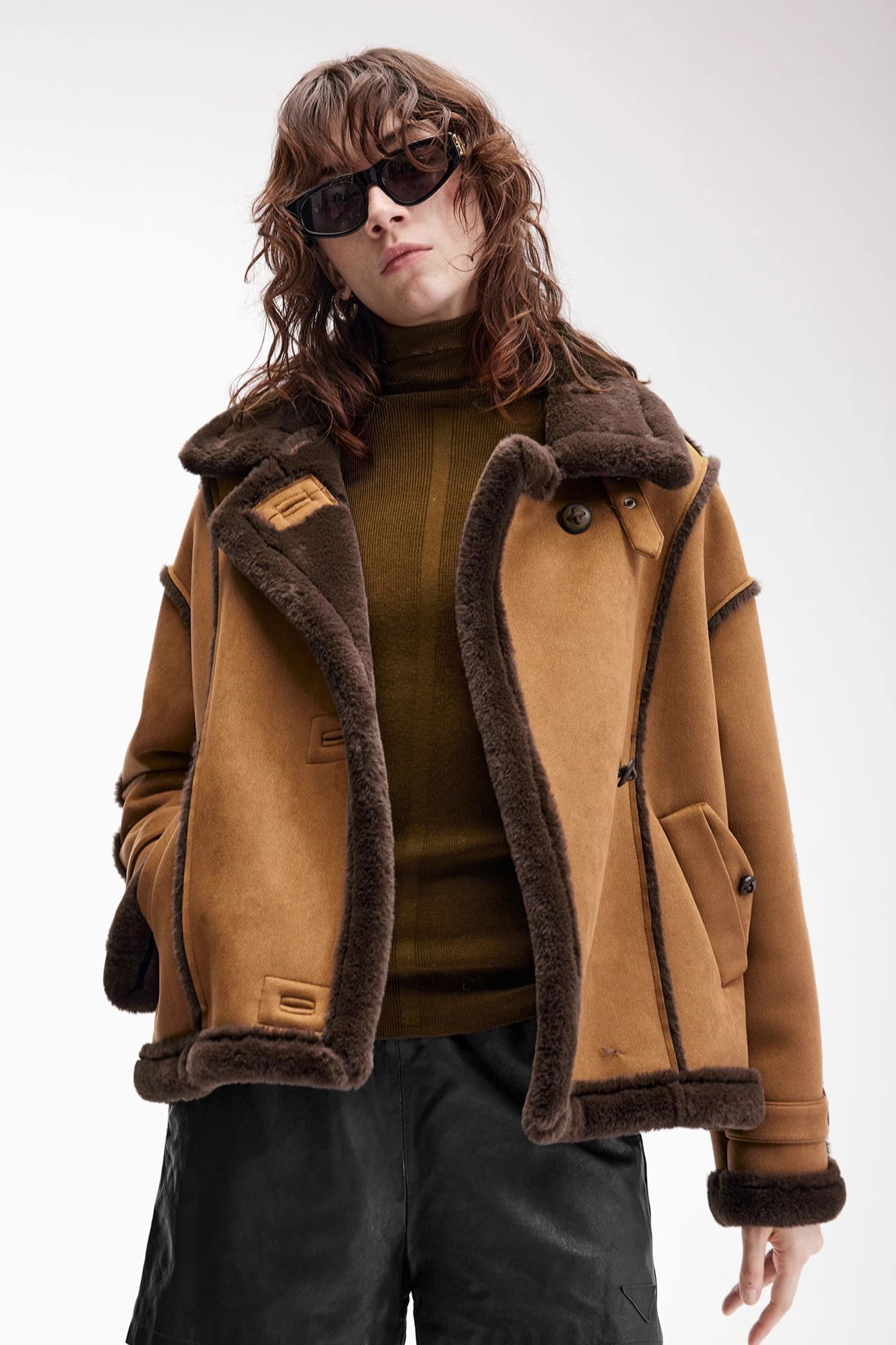 KAMILAN Women's Fluffy Short Fur Jacket – Fashion Casual Winter Coat