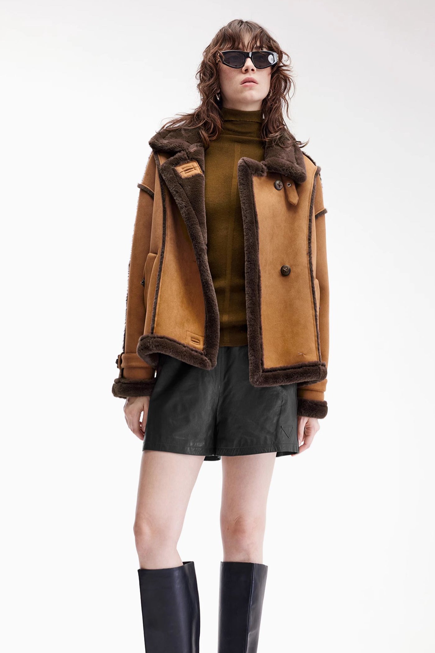 KAMILAN Women's Fluffy Short Fur Jacket – Fashion Casual Winter Coat