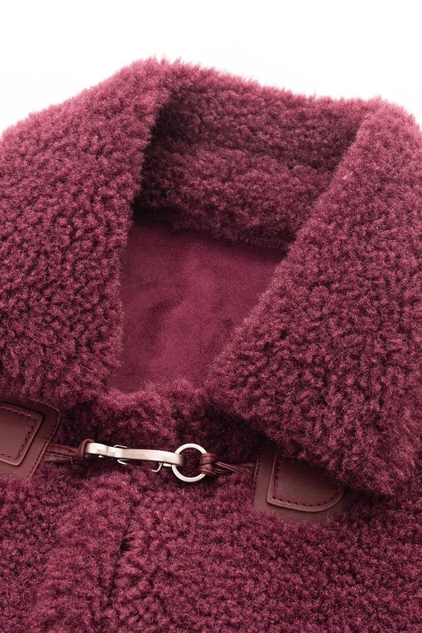 KAMILAN Women's Faux Shearling Coat – 2025 Winter New Mid-Length Lapel Eco Fur Jacket