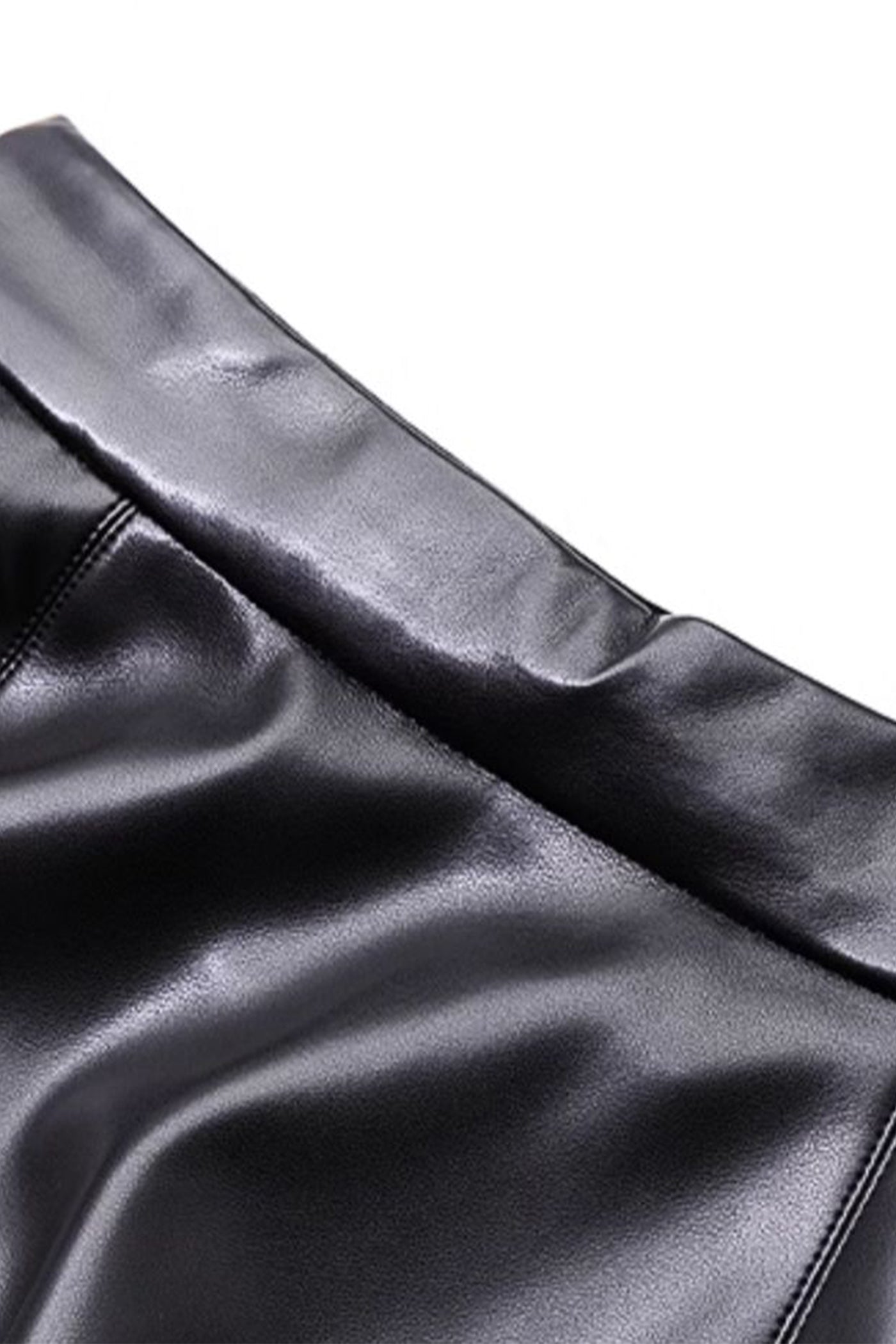 KAMILAN Women's High-Waist Midi Skirt – 2025 Winter New Faux Leather PU Skirt Elegant A-Line Bottom