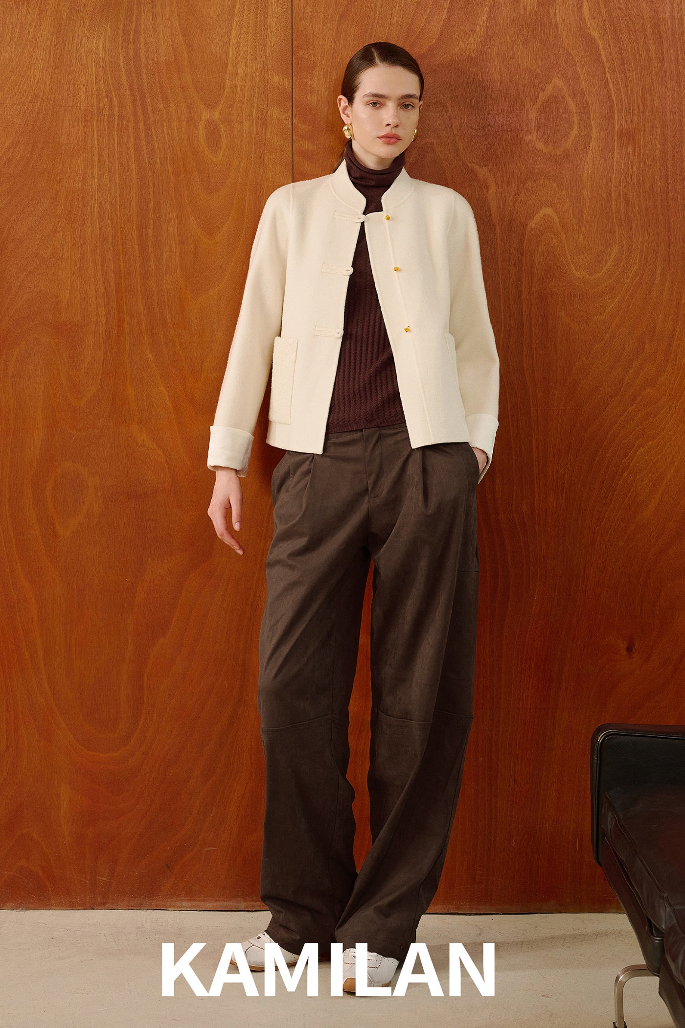 KAMILAN Women's High-Waist Wide-Leg Pants – 2025 Autumn New Fashion Commuter Casual Trousers