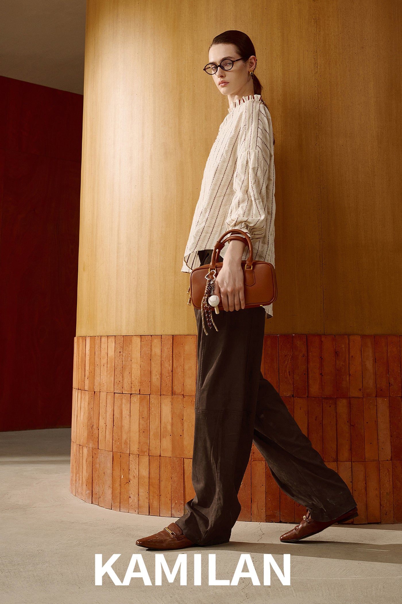 KAMILAN Women's High-Waist Wide-Leg Pants – 2025 Autumn New Fashion Commuter Casual Trousers