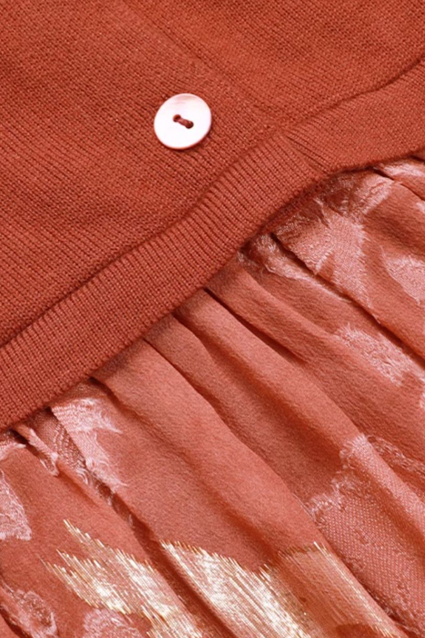 KAMILAN small stand-up collar silk jacquard stitching dress women's autumn 2025 new waist long A-line skirt