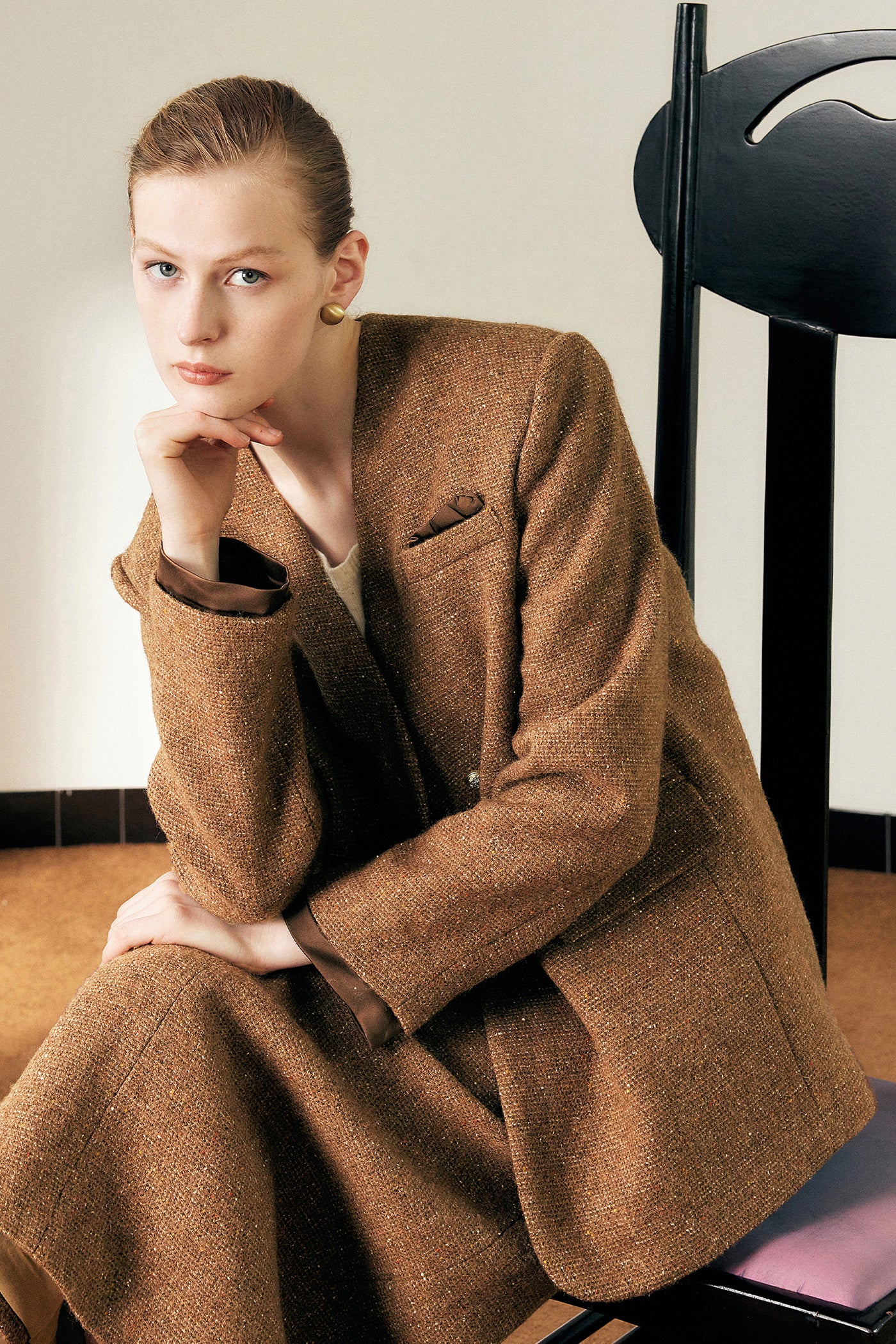 KAMILAN French temperament commuter woolen coat women's autumn new fashion coat top