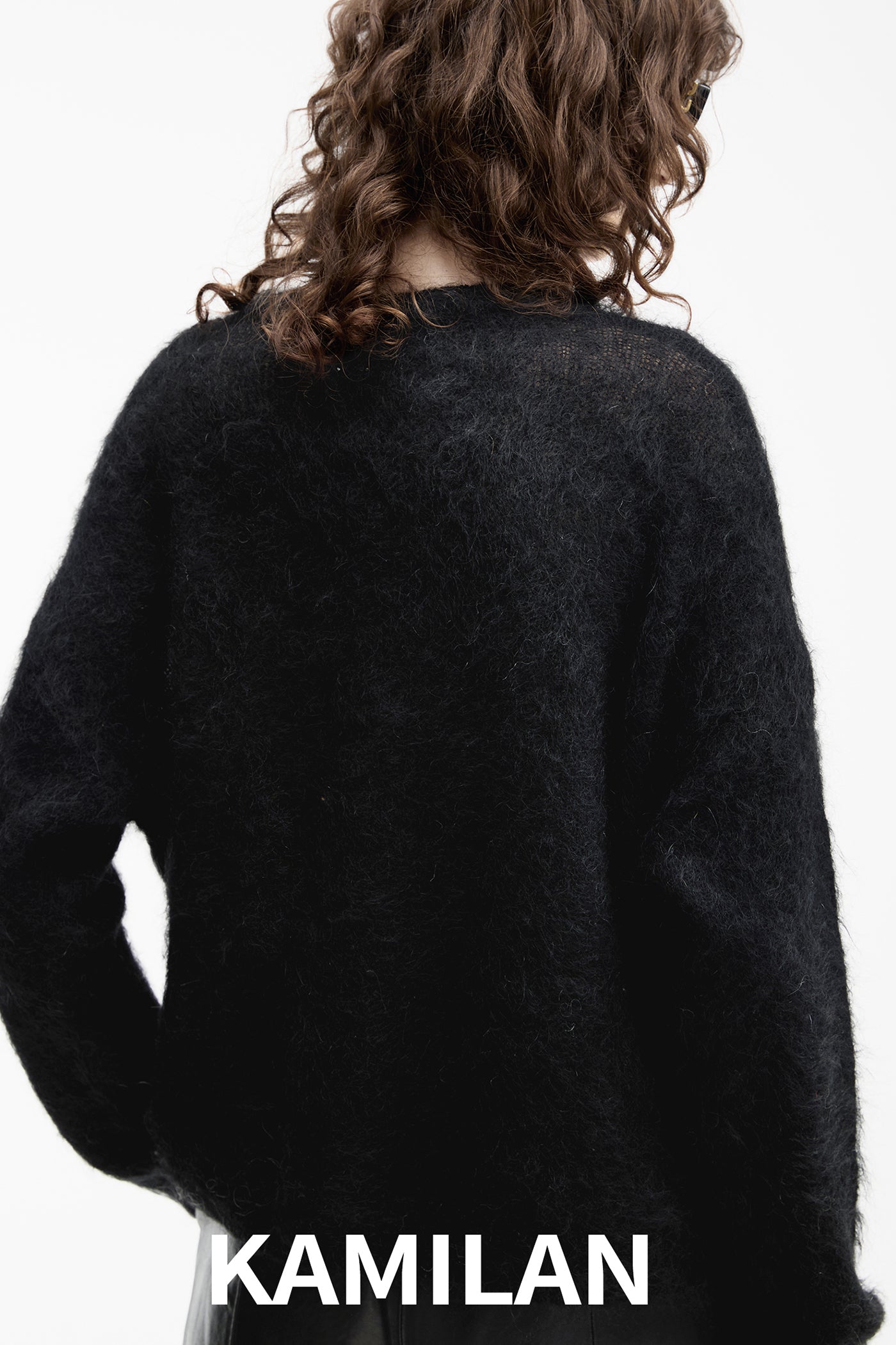 KAMILAN pattern design sense mohair sweater women's new sweater top in autumn 2025