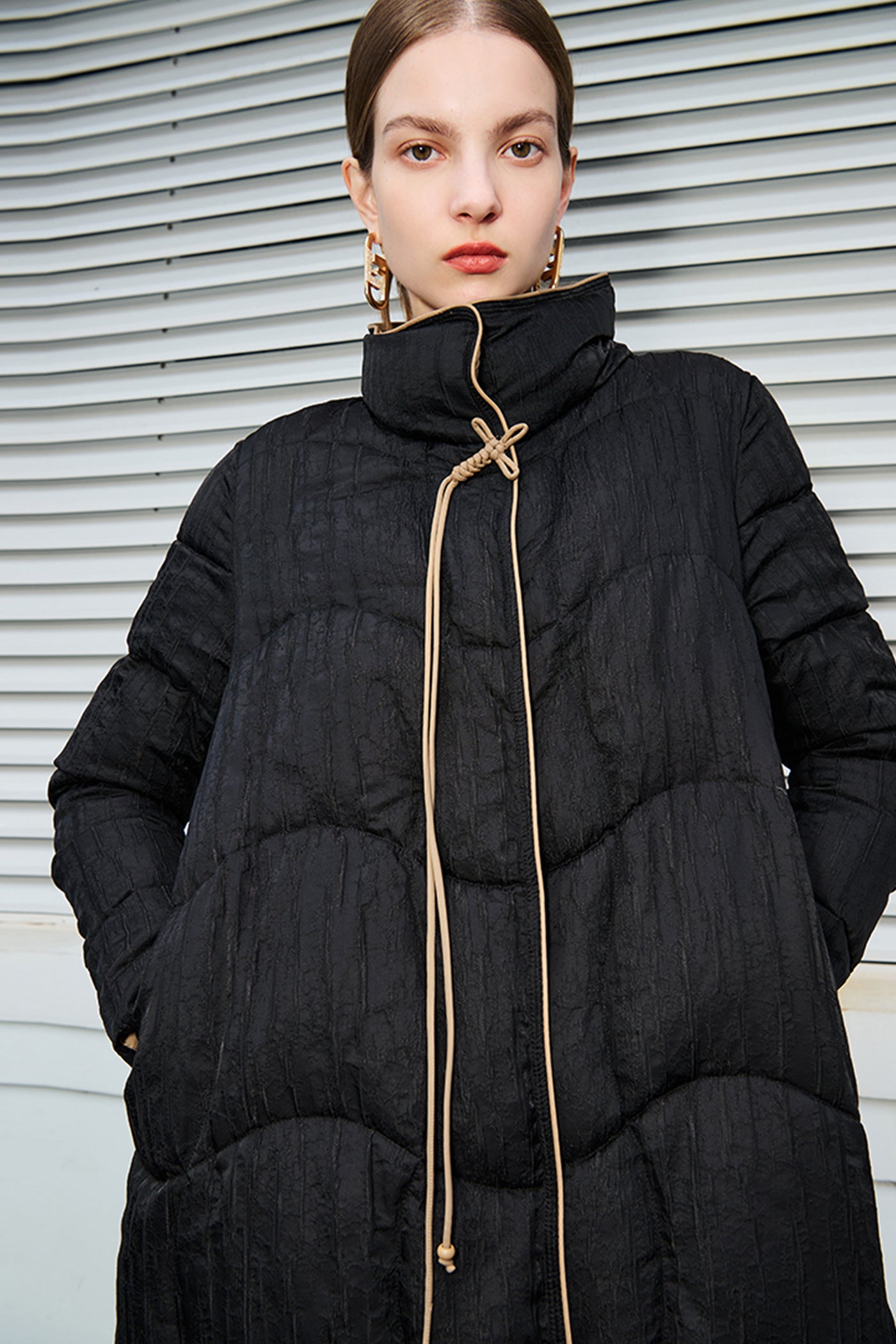 KAMILAN new Chinese Style  high-necked white goose down jacket women's winter new long warm goose down coat
