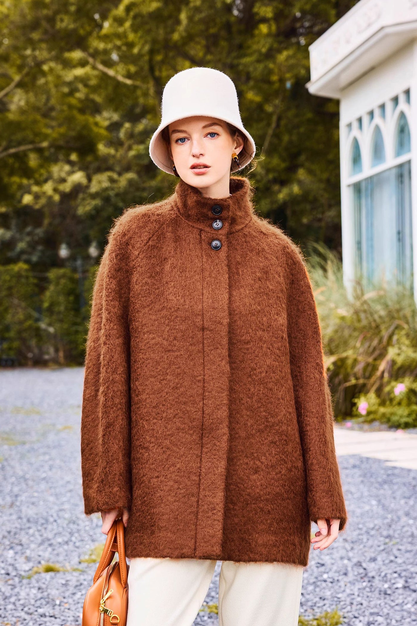 KAMILAN short mohair coat women's 2025 autumn and winter new wild woolen coat