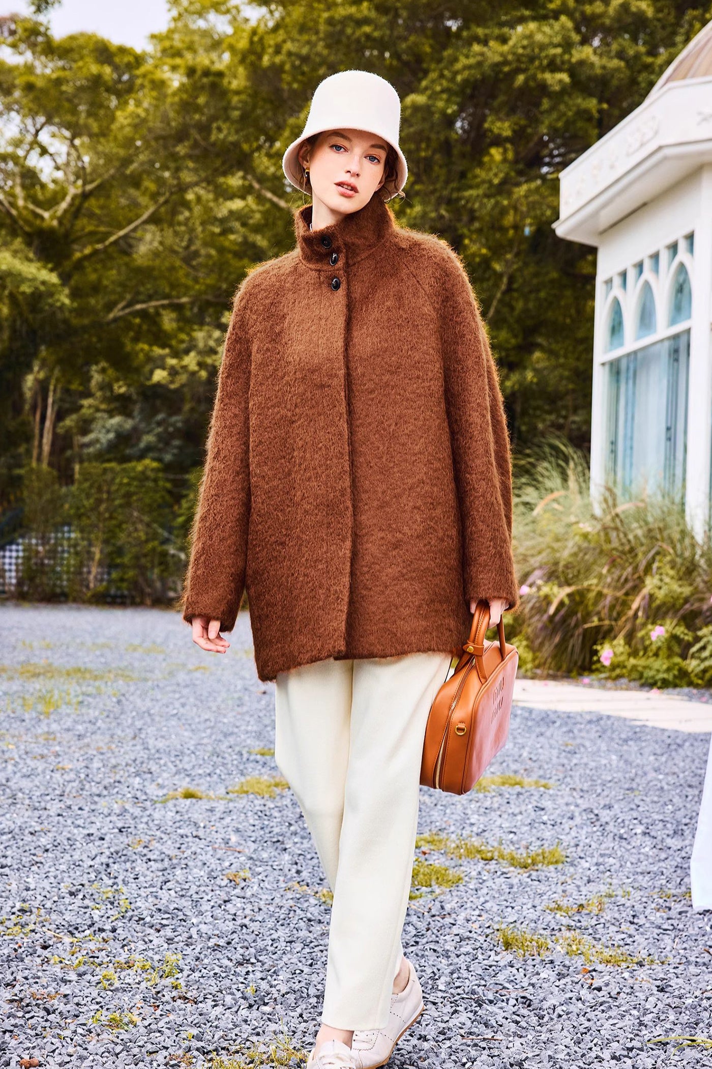 KAMILAN short mohair coat women's 2025 autumn and winter new wild woolen coat