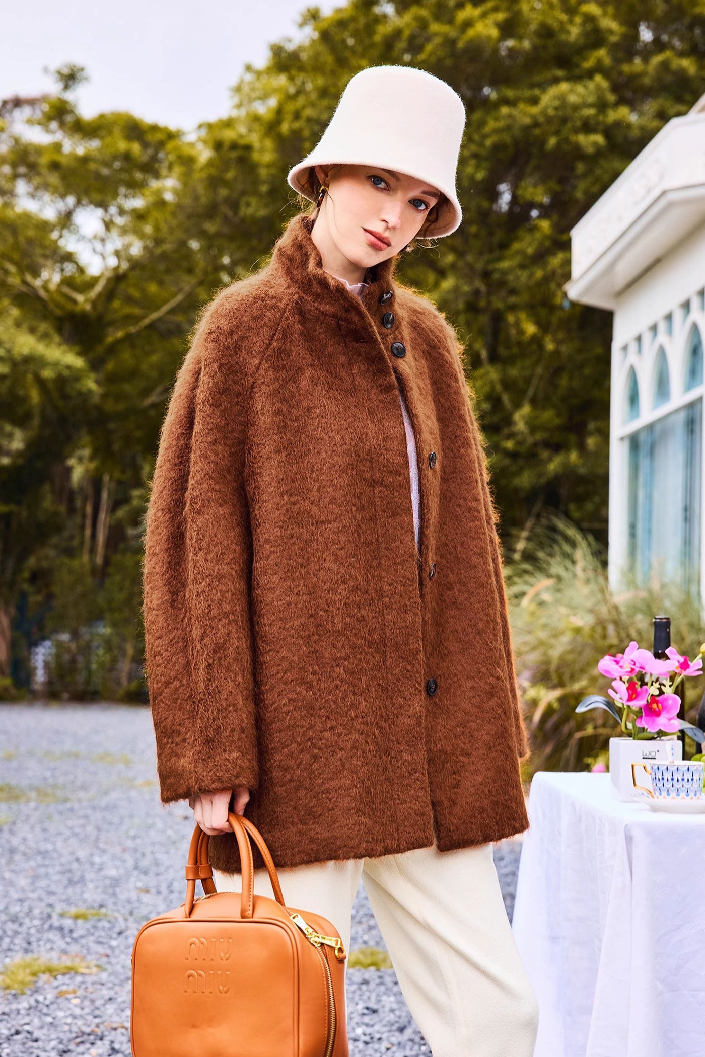 KAMILAN short mohair coat women's 2025 autumn and winter new wild woolen coat
