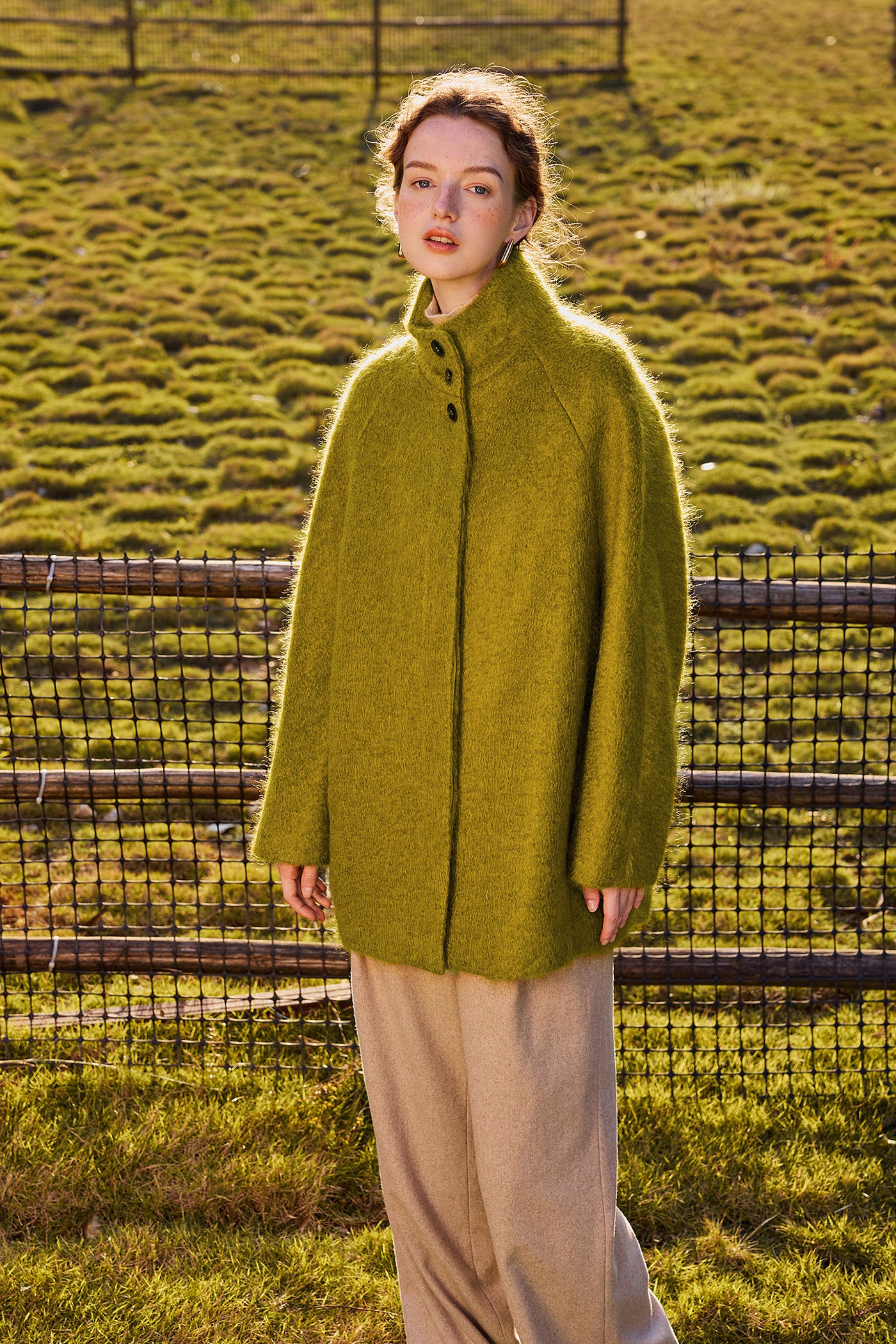 KAMILAN short mohair coat women's 2025 autumn and winter new wild woolen coat