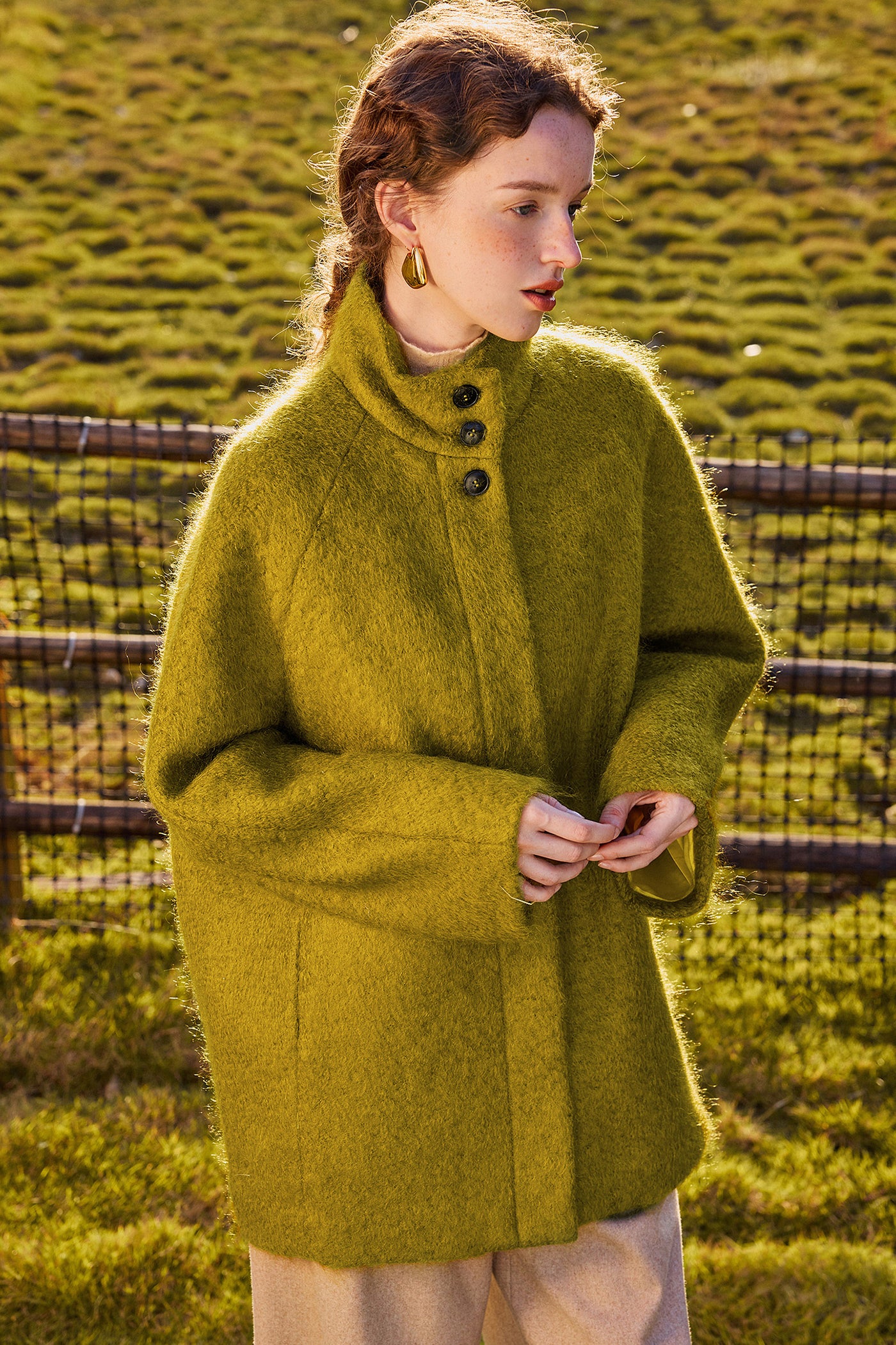 KAMILAN short mohair coat women's 2025 autumn and winter new wild woolen coat