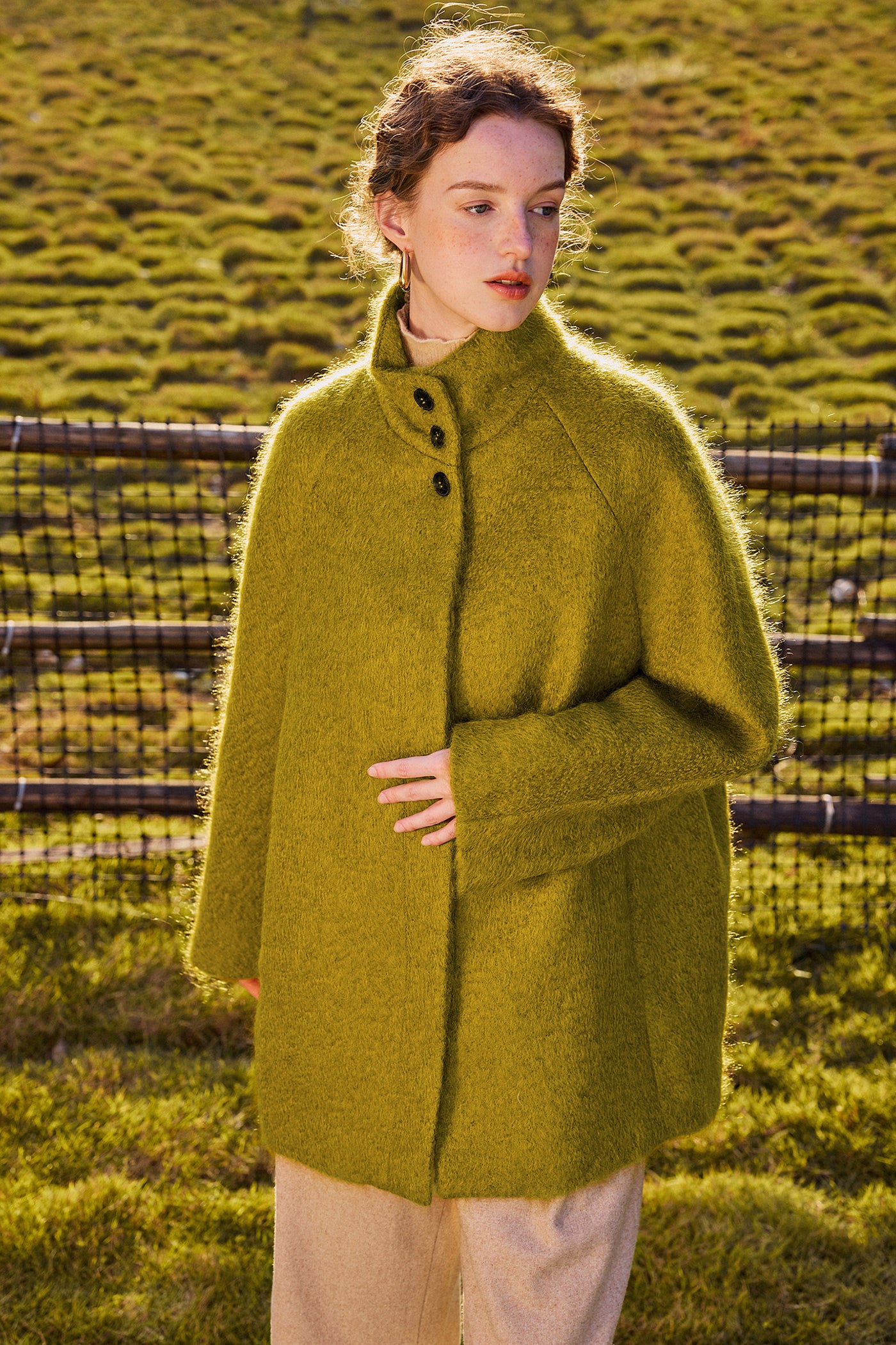 KAMILAN short mohair coat women's 2025 autumn and winter new wild woolen coat