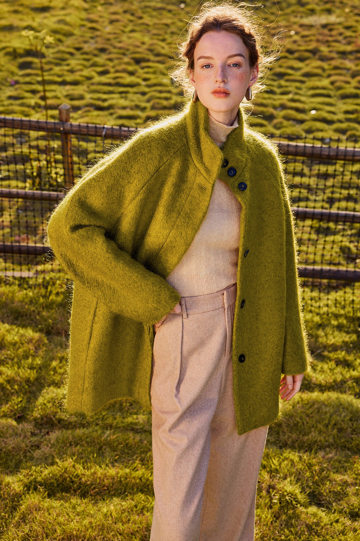 KAMILAN short mohair coat women's 2025 autumn and winter new wild woolen coat