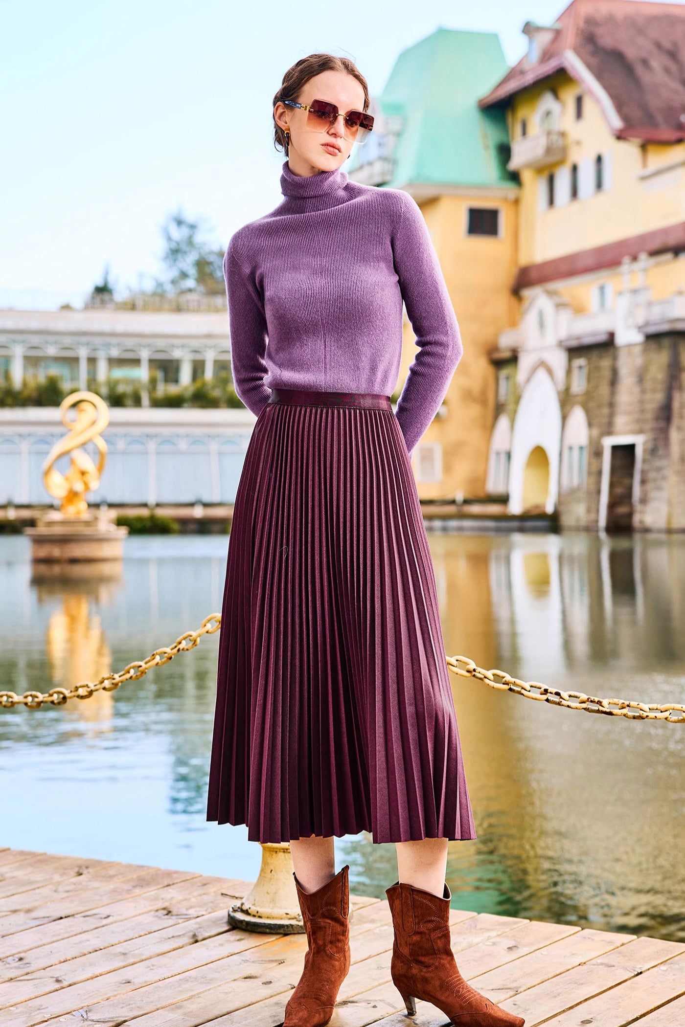 KAMILAN turtleneck sweater women's autumn and winter new long-sleeved sweater knit top