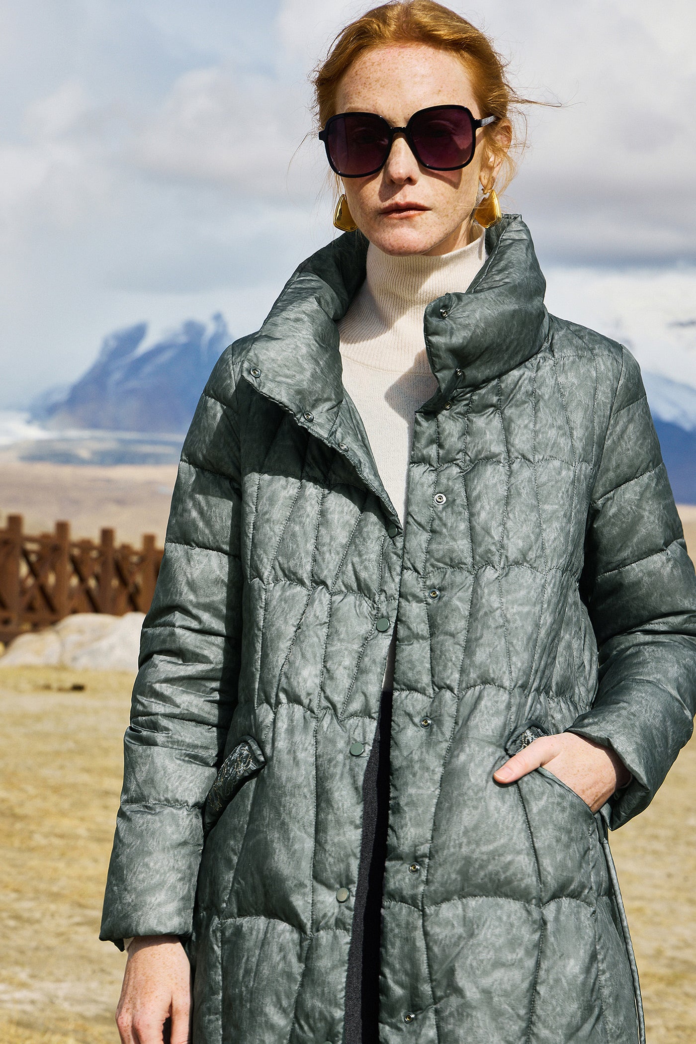 KAMILAN White Goose Down Jacket Female 2025 Winter New Long Embroidered Goose Down Jacket