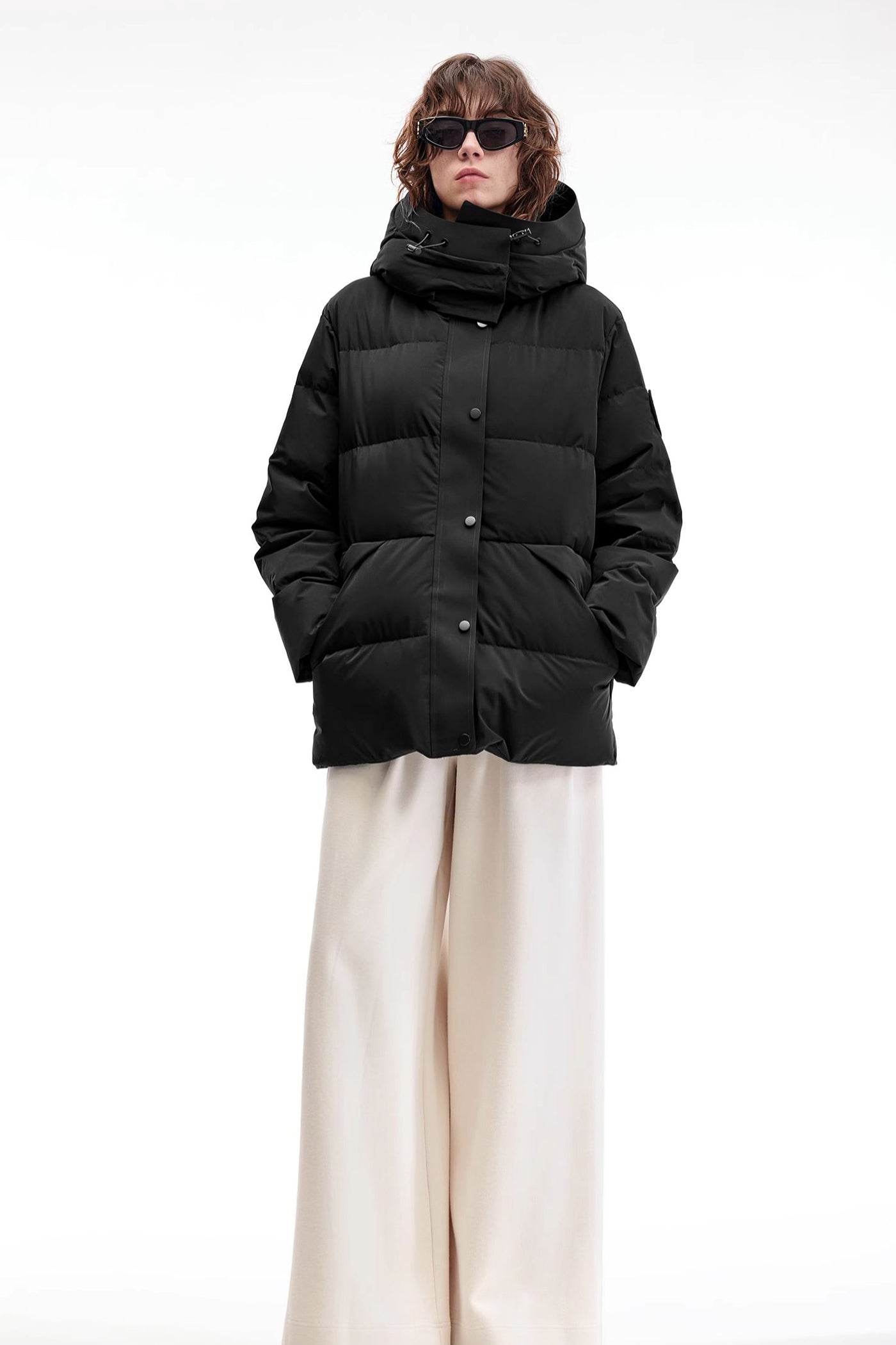 KAMILAN fashion hooded down jacket women's winter new warm white eiderdown down jacket
