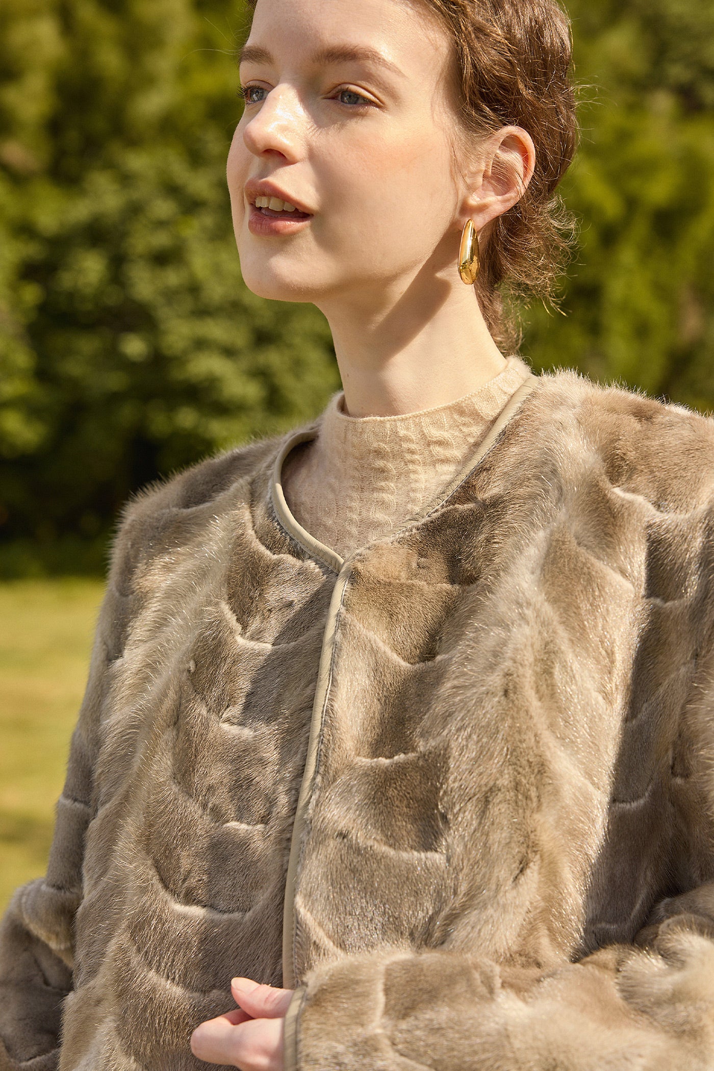 KAMILAN Reversible Mink Fur Jacket for Women – 2025 Winter Short Faux Fur Coat, Double-Sided Wear