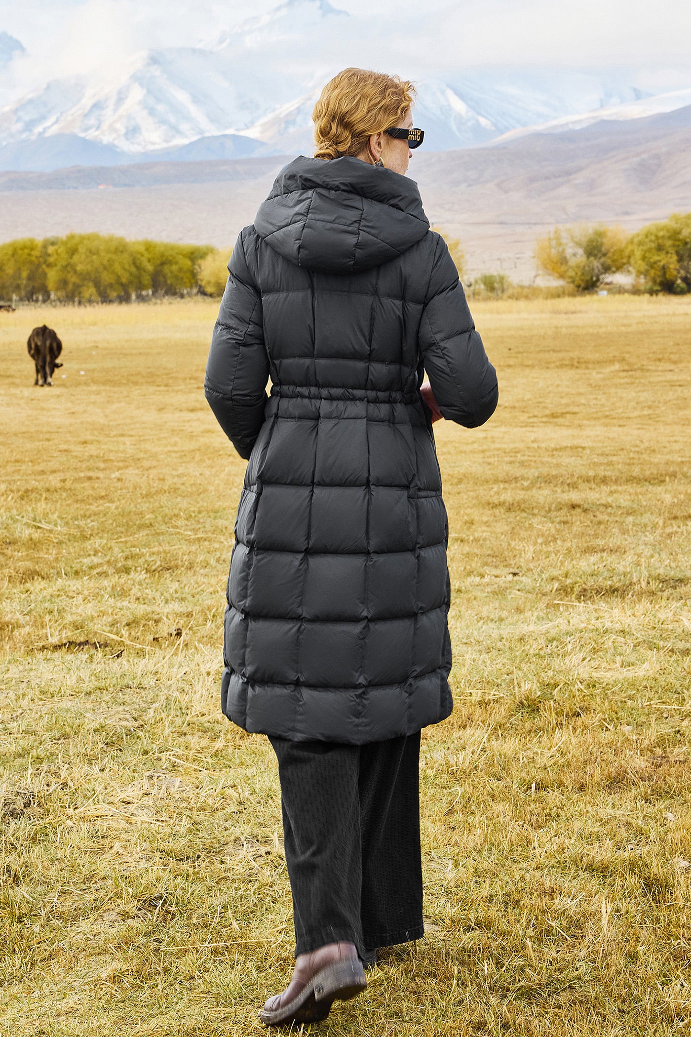 KAMILAN Women's White Duck Down Coat 2025 Winter | Mid-Length Hooded Puffer Jacket