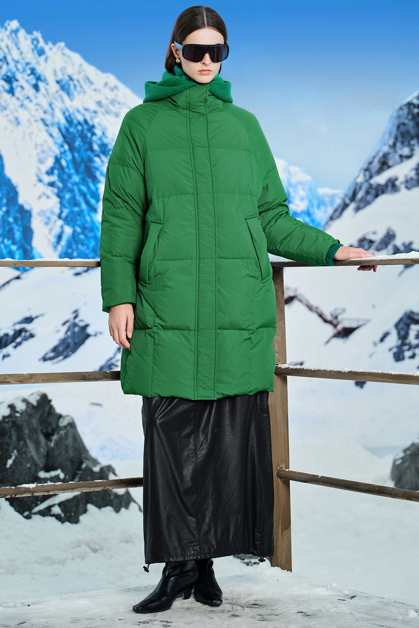 KAMILAN knitted splicing down jacket women's new style 2025 winter warm long down jacket with detachable hood.  Camilan knitted splicing down jacket women's new 2024 winter warm long down jacket with detachable hood.