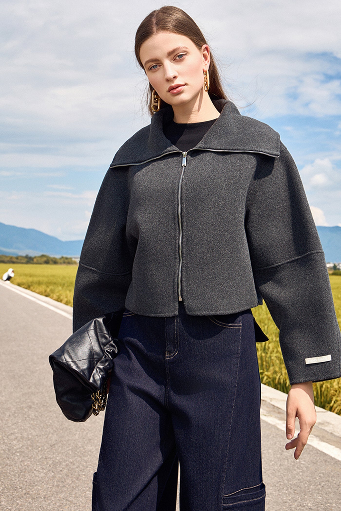 KAMILAN short-style design double-sided wool coat women's autumn and winter new style wool double-sided woolen coat