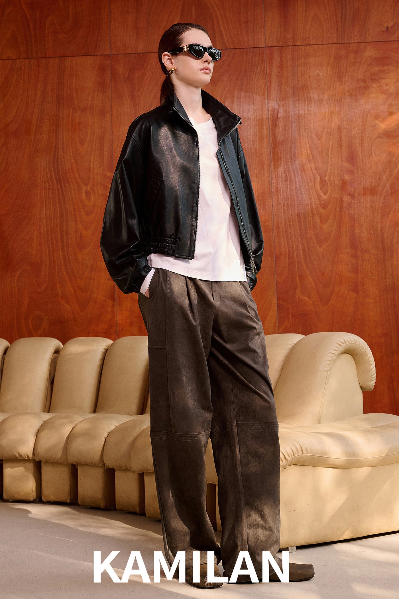 KAMILAN leather jacket women's autumn new style sheepskin motorcycle suit jacket coat