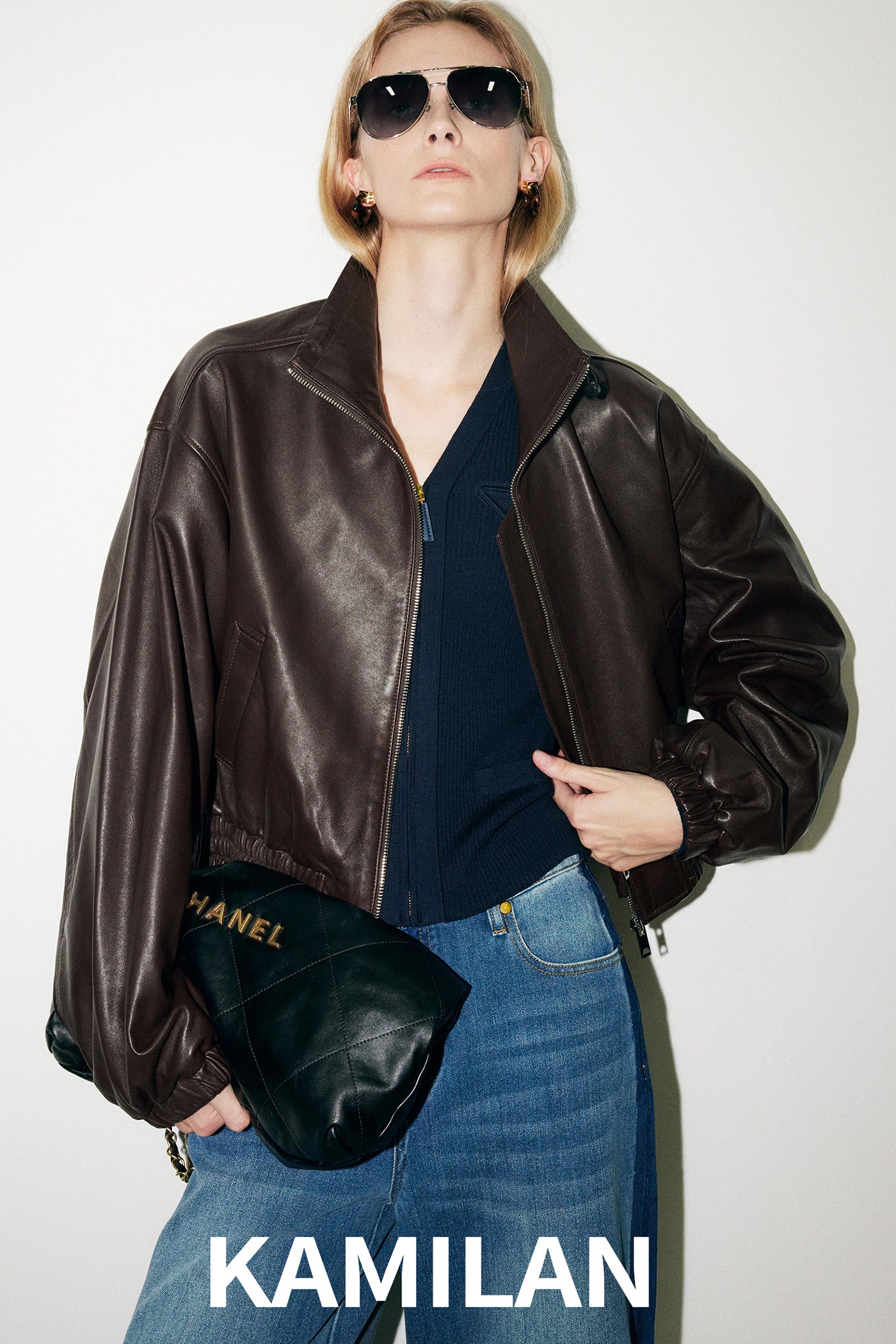 KAMILAN leather jacket women's autumn new style sheepskin motorcycle suit jacket coat