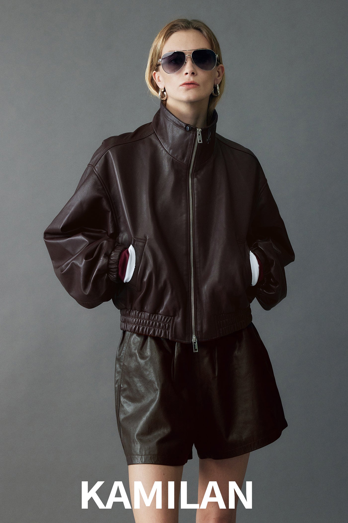 KAMILAN leather jacket women's autumn new style sheepskin motorcycle suit jacket coat