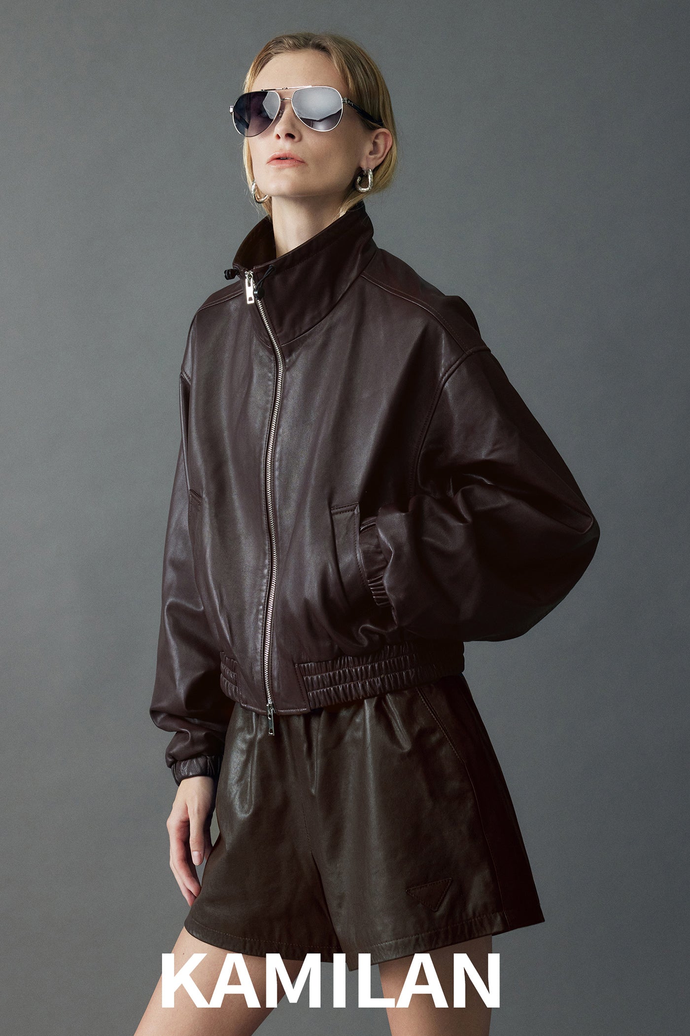 KAMILAN leather jacket women's autumn new style sheepskin motorcycle suit jacket coat