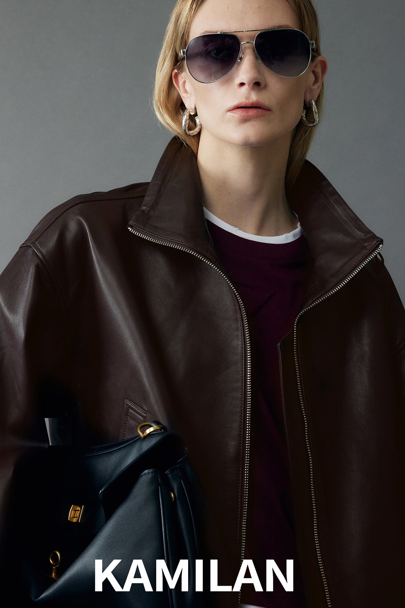 KAMILAN leather jacket women's autumn new style sheepskin motorcycle suit jacket coat