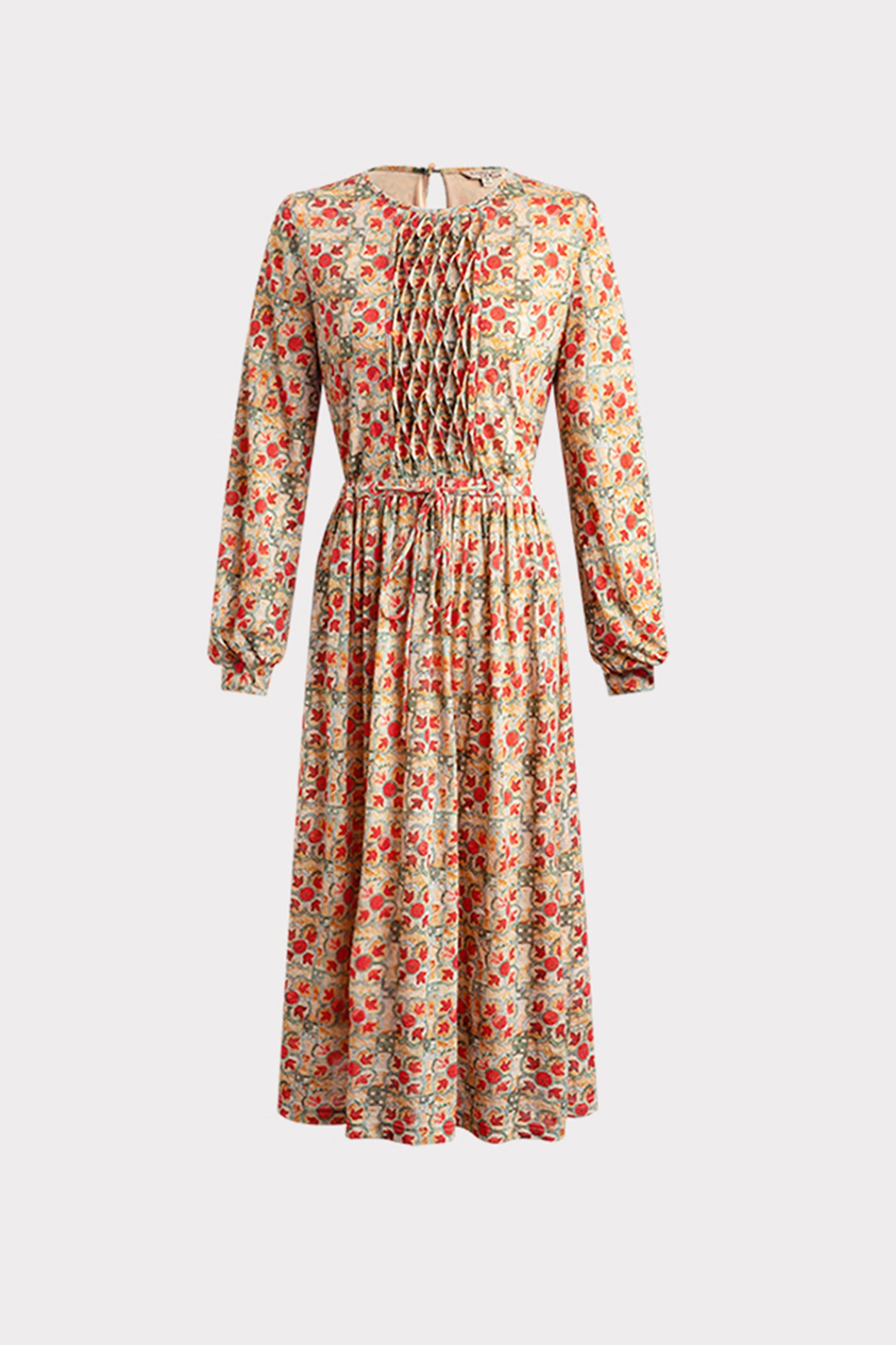 KAMILAN chic wool dress women's autumn 2025 new style Mid-Length print A-word dress