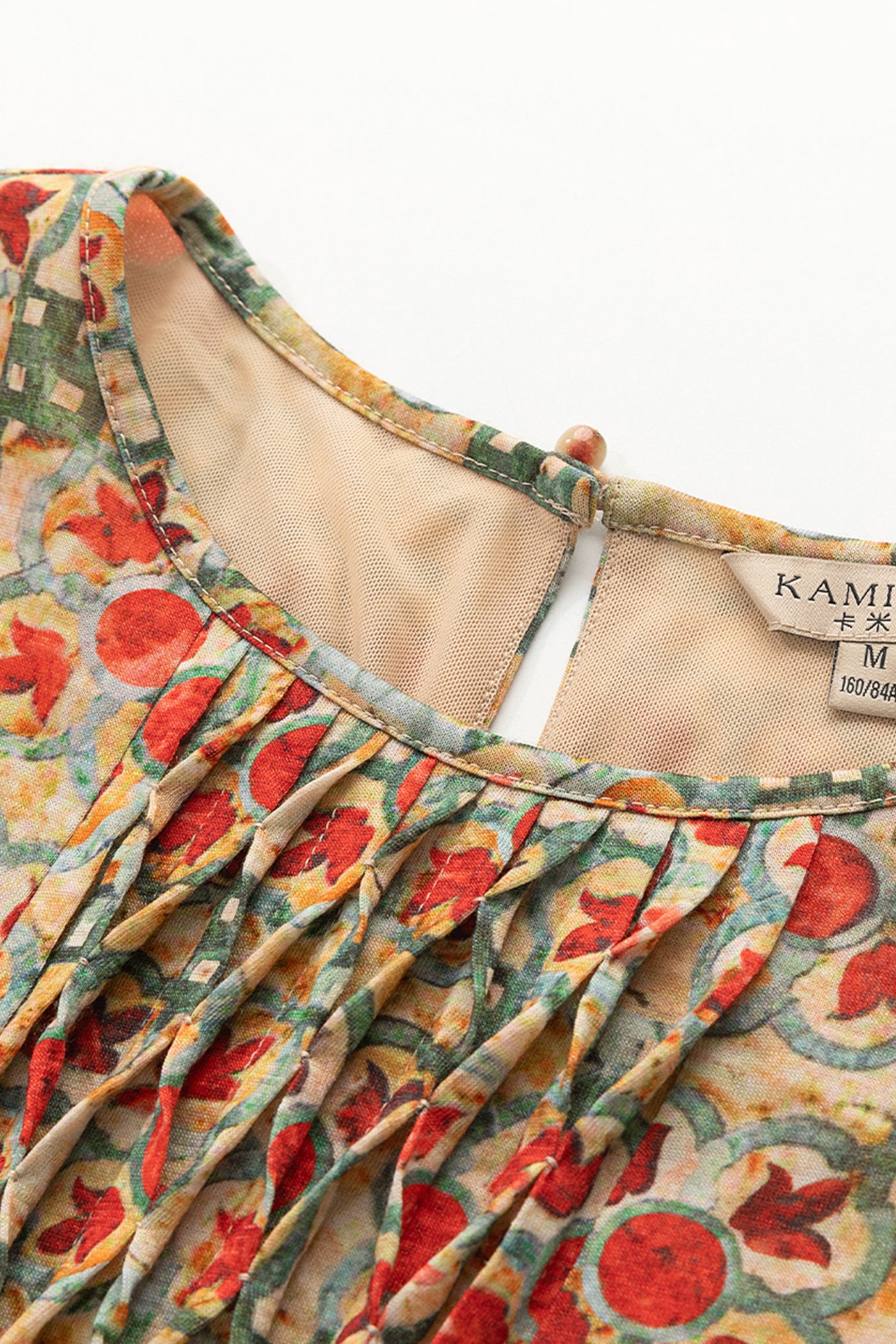 KAMILAN chic wool dress women's autumn 2025 new style Mid-Length print A-word dress
