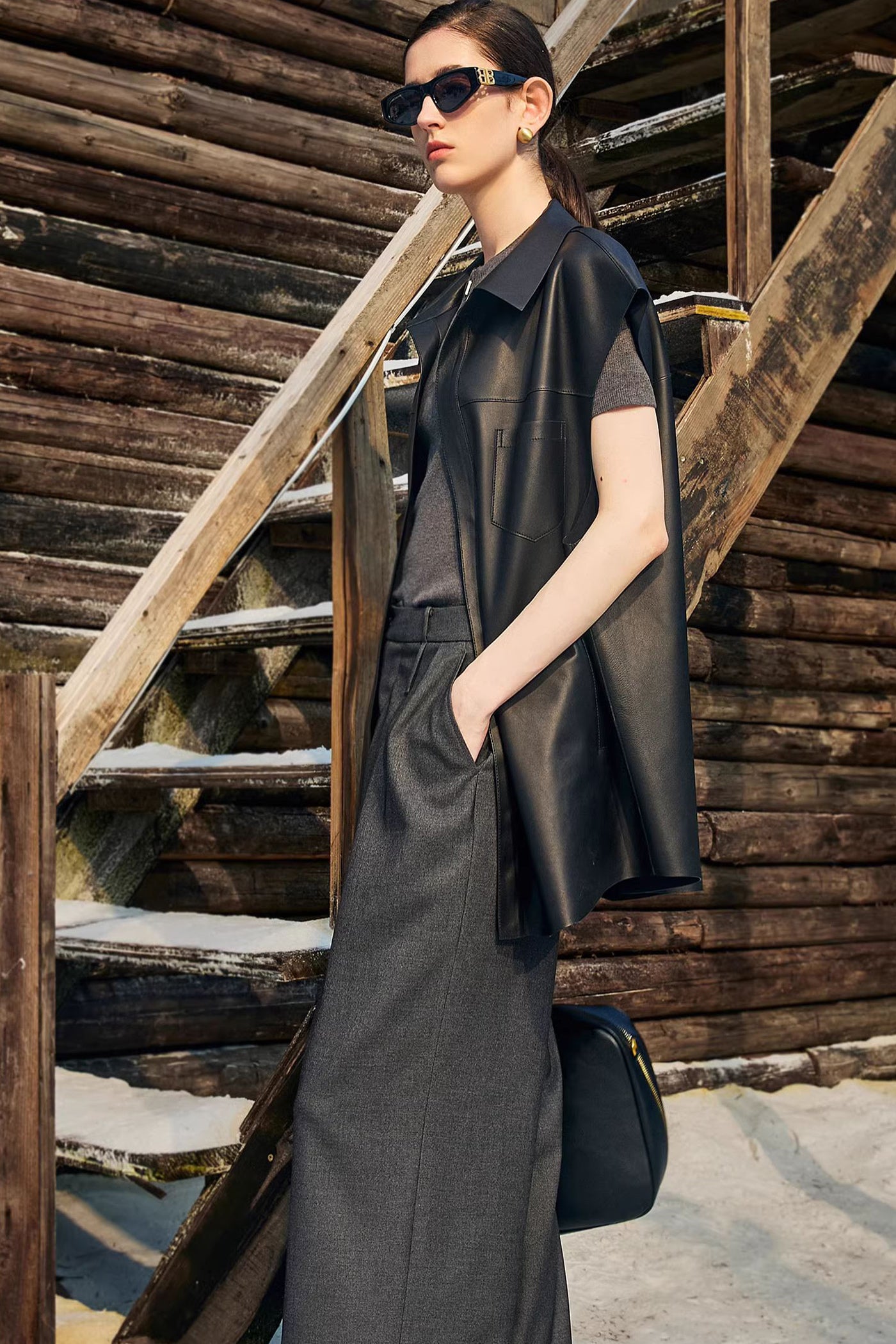 KAMILAN commuter pants women's autumn new style highwaisted wide leg casual pants trousers