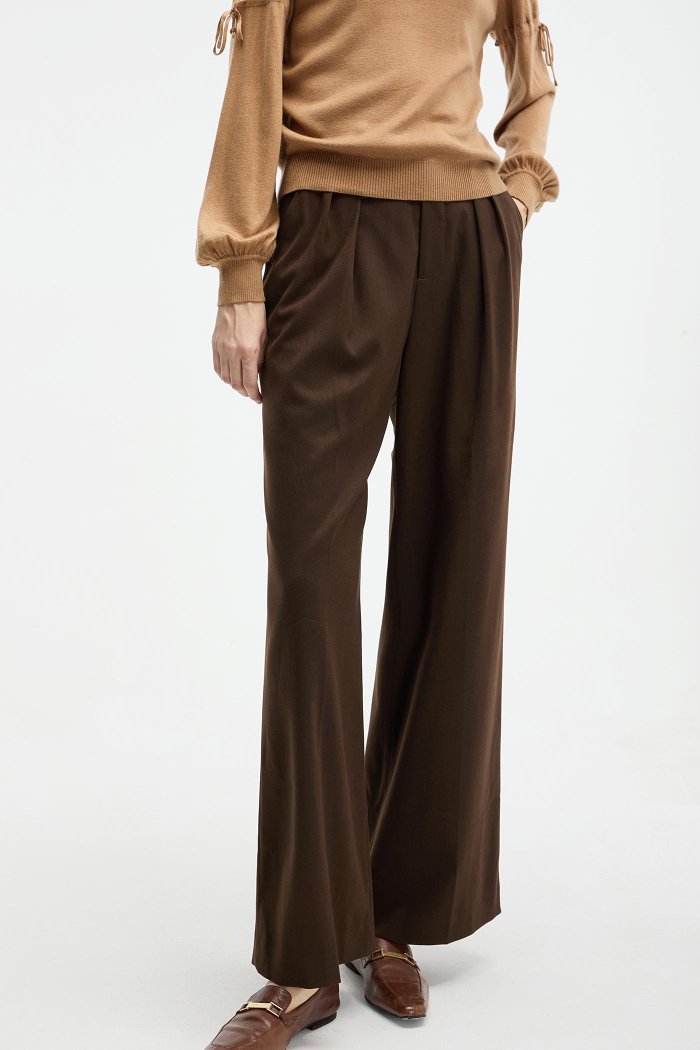 KAMILAN commuter pants women's autumn new style highwaisted wide leg casual pants trousers