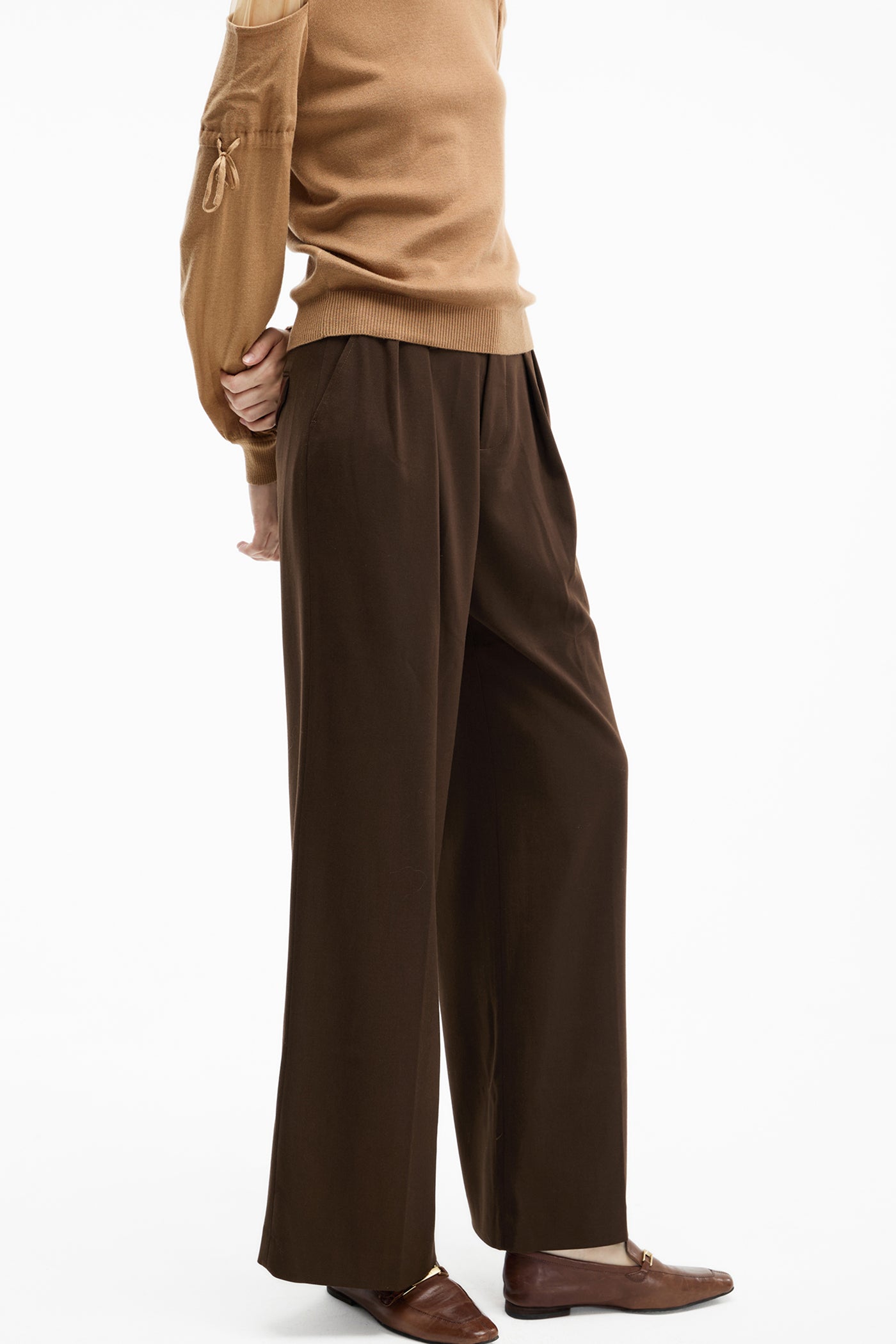 KAMILAN commuter pants women's autumn new style highwaisted wide leg casual pants trousers