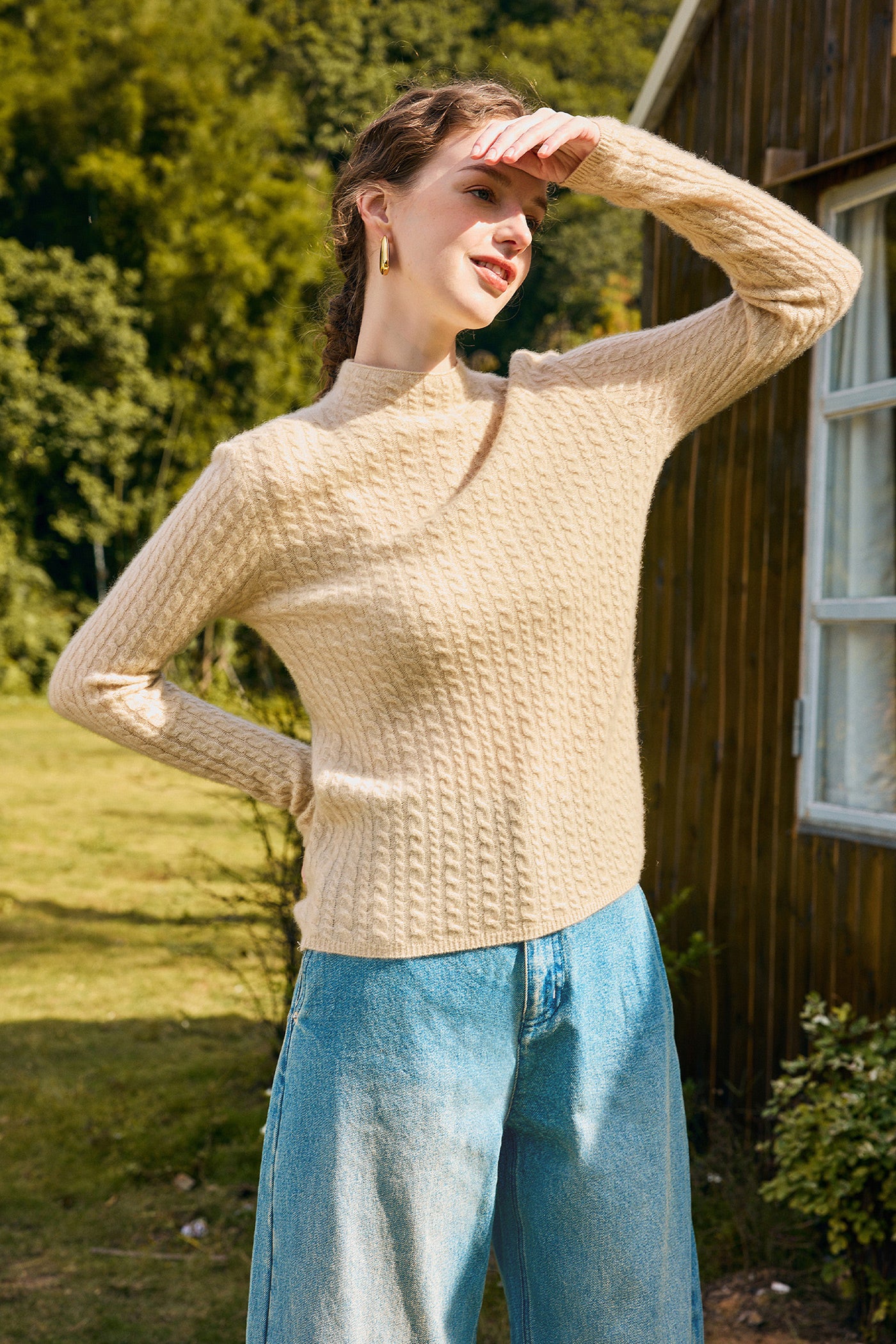KAMILAN cashmere sweater women's autumn new fashion sweater casual top