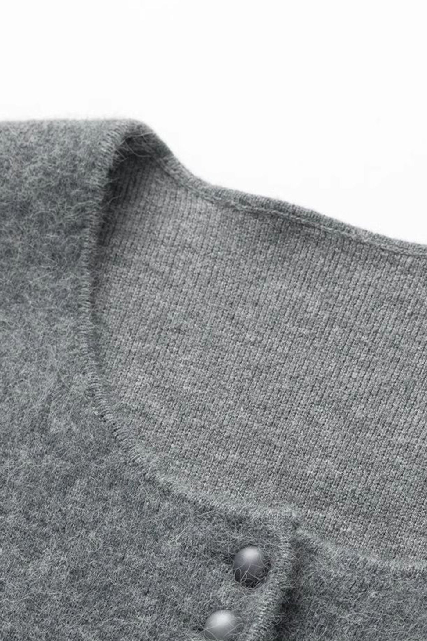 KAMILAN short grey knit cardigan jacket women's autumn and winter 2025 new fashion sweater top.