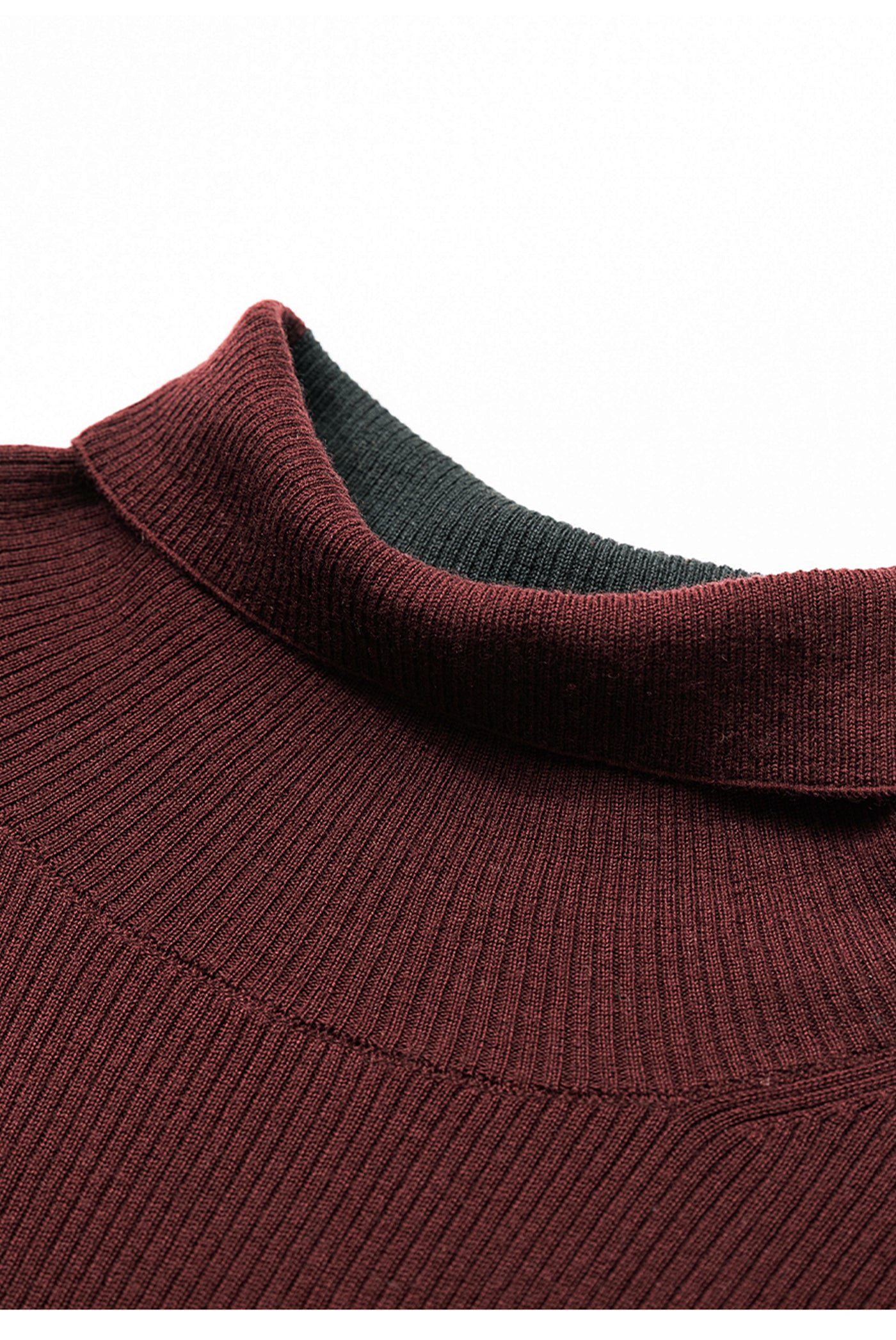KAMILAN Elegant High-Neck Knit Sweater for Women – 2025 Fall New Arrival, Stylish Contrast-Stitching Base Layer Top