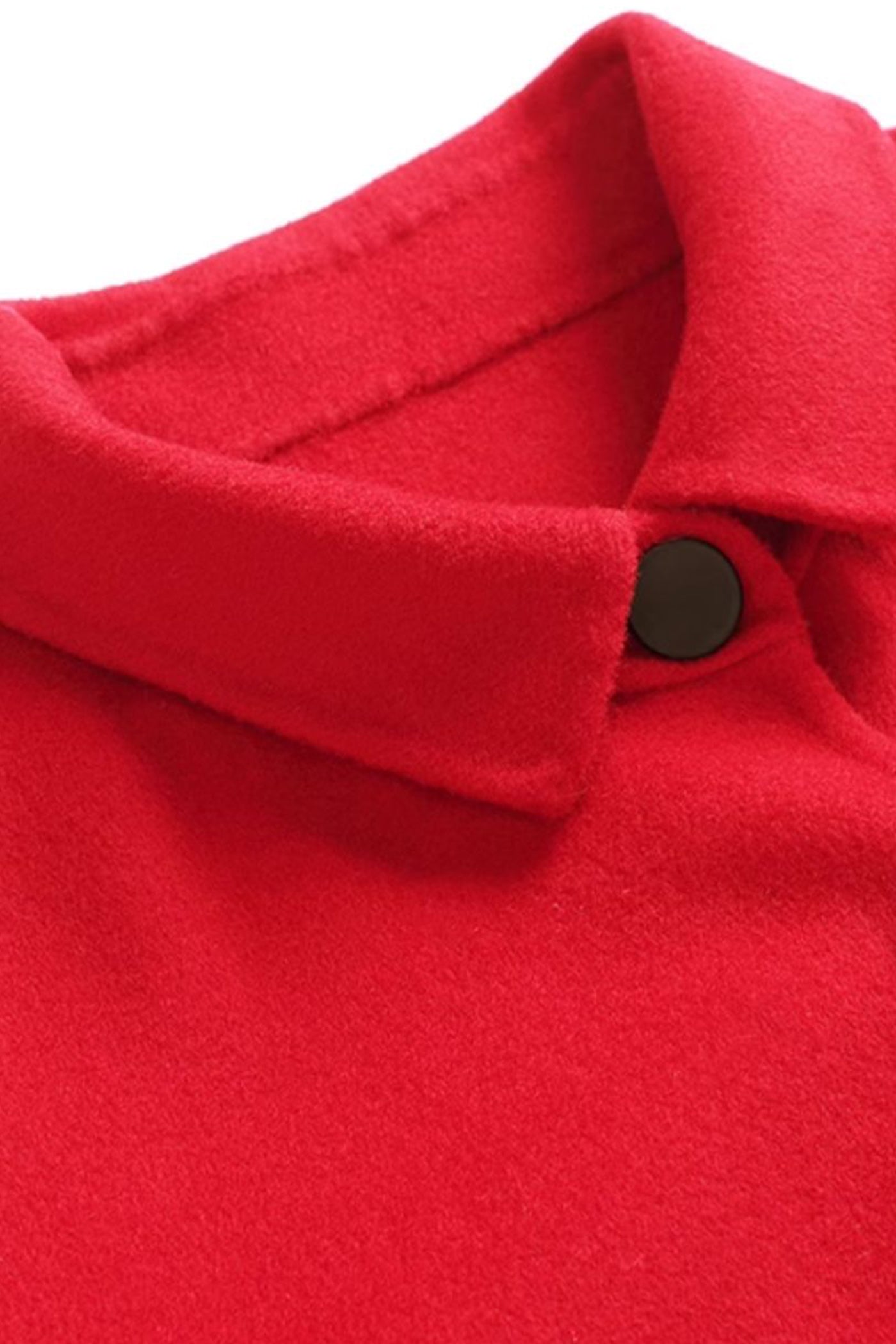 KAMILAN Women's Red Wool Blend Double-Faced Coat 2025 Fall/Winter Loose Fit Mid-Length Elegant Overcoat