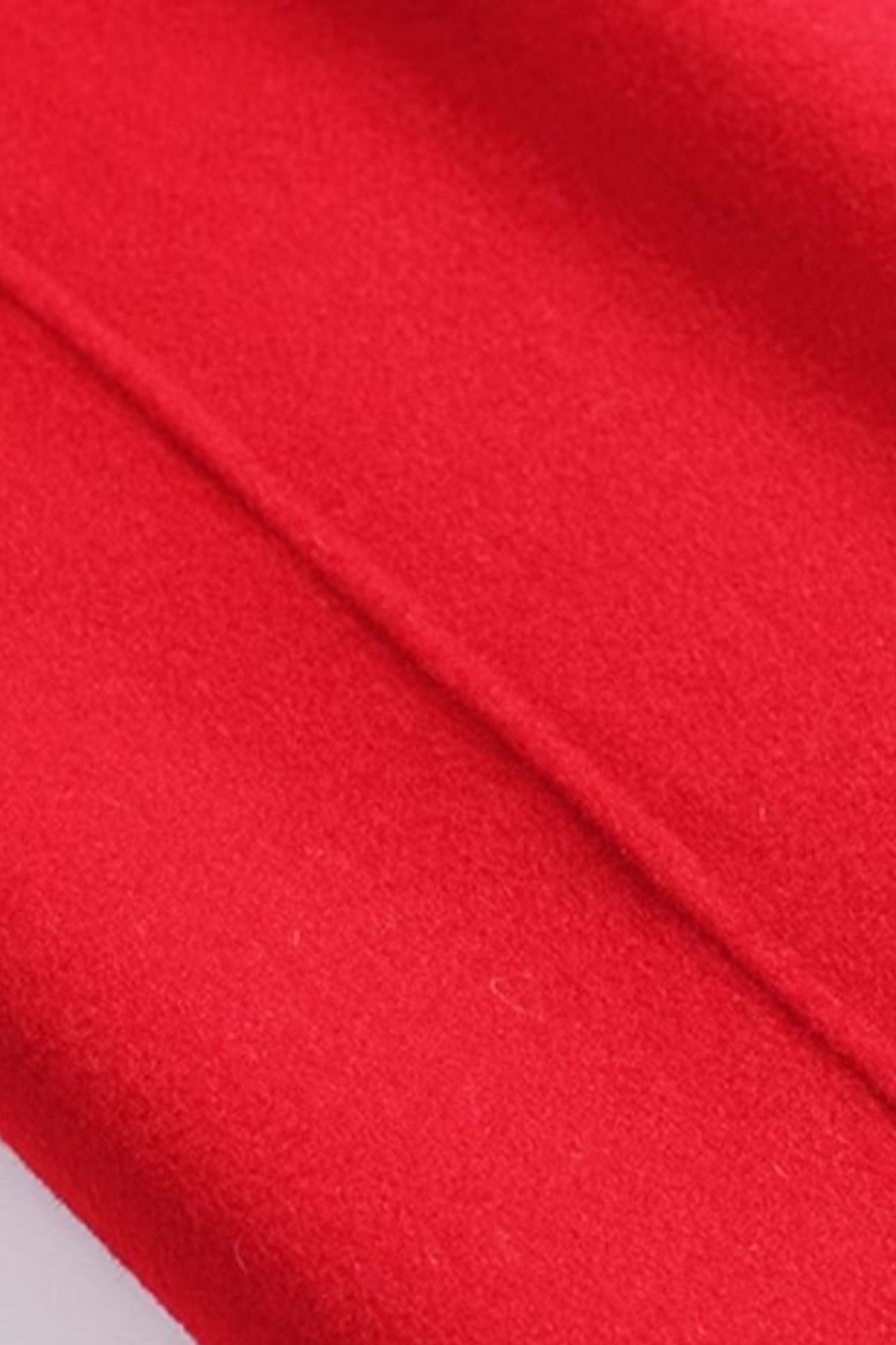 KAMILAN Women's Red Wool Blend Double-Faced Coat 2025 Fall/Winter Loose Fit Mid-Length Elegant Overcoat