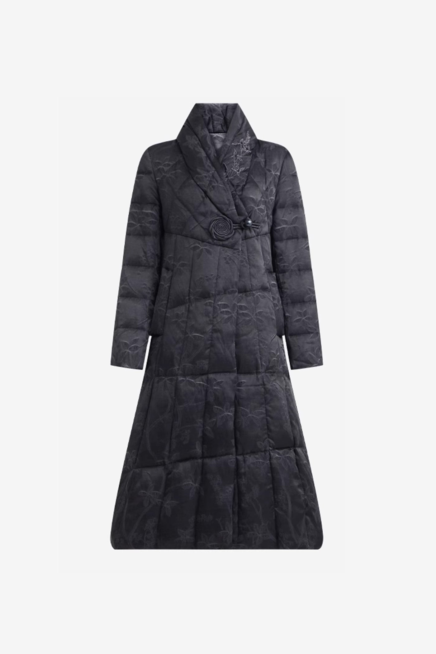 KAMILAN Women's Jacquard Down Jacket  New Chinese Style White Goose Down Coat 2025 Winter